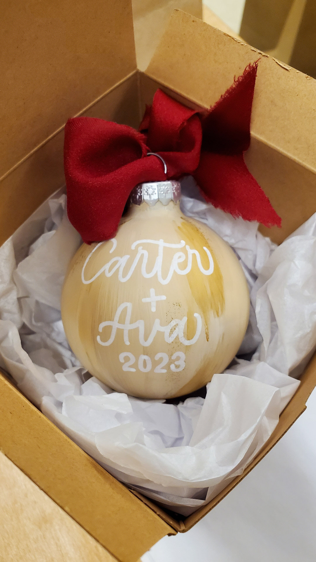 Christmas ornament personalized calligraphy gift