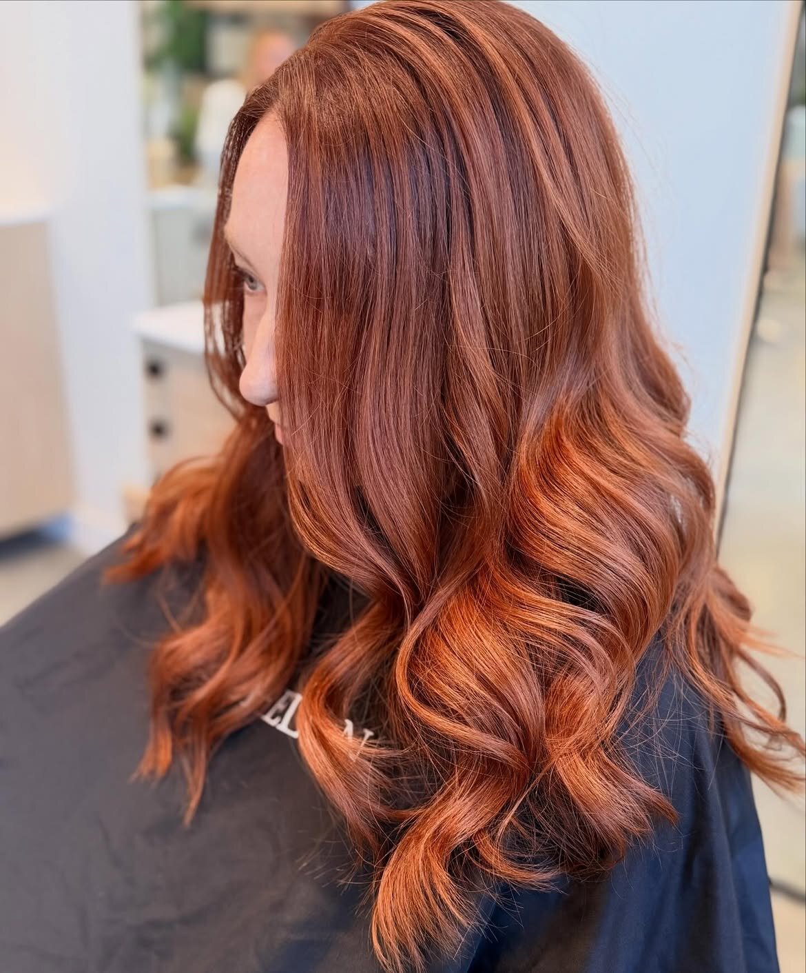 Red hair color created at Echelon Salon in Eagle, Idaho