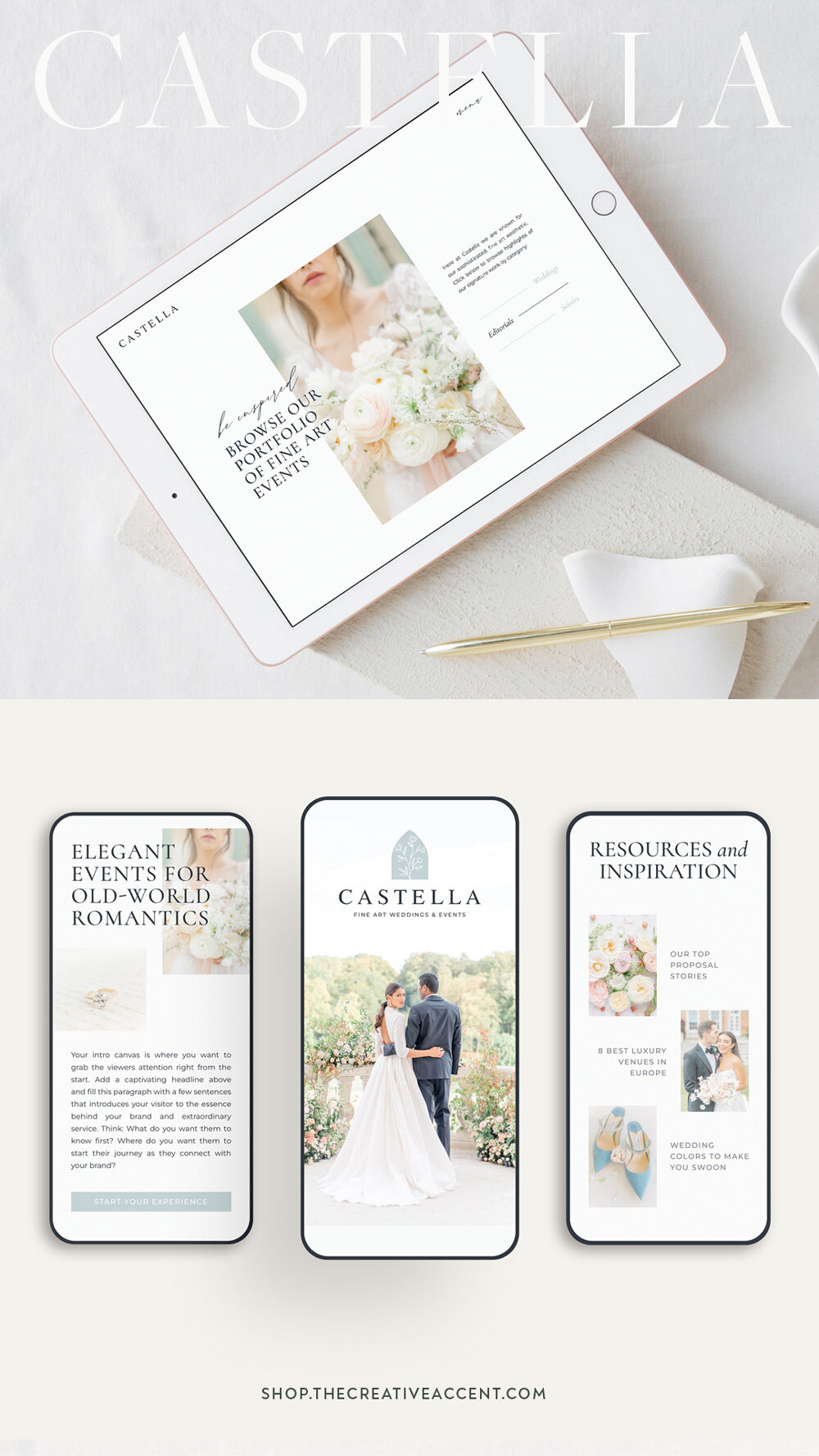 Castella Showit website template