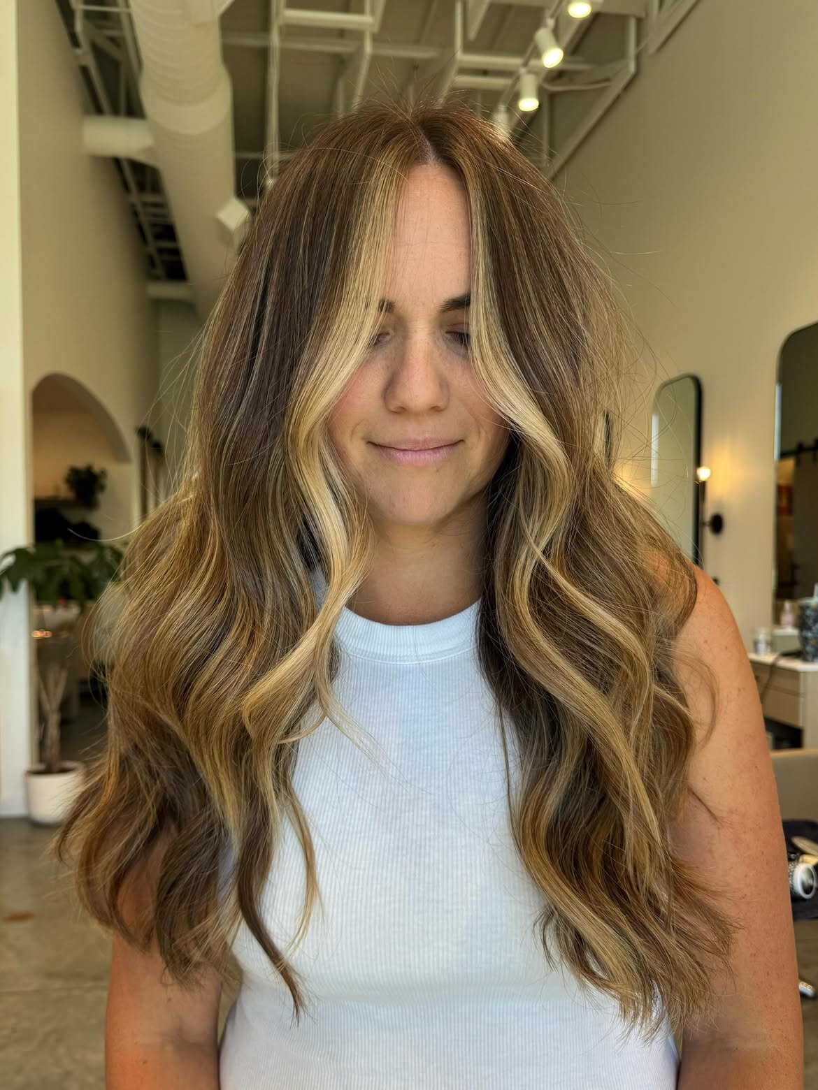 Brunette hair color, balayage and lived-in color created at Echelon Salon in Eagle, Idaho