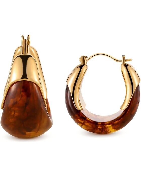 Tortoise Resin Hoop Earrings — Jewelry fall family photo outfit idea
