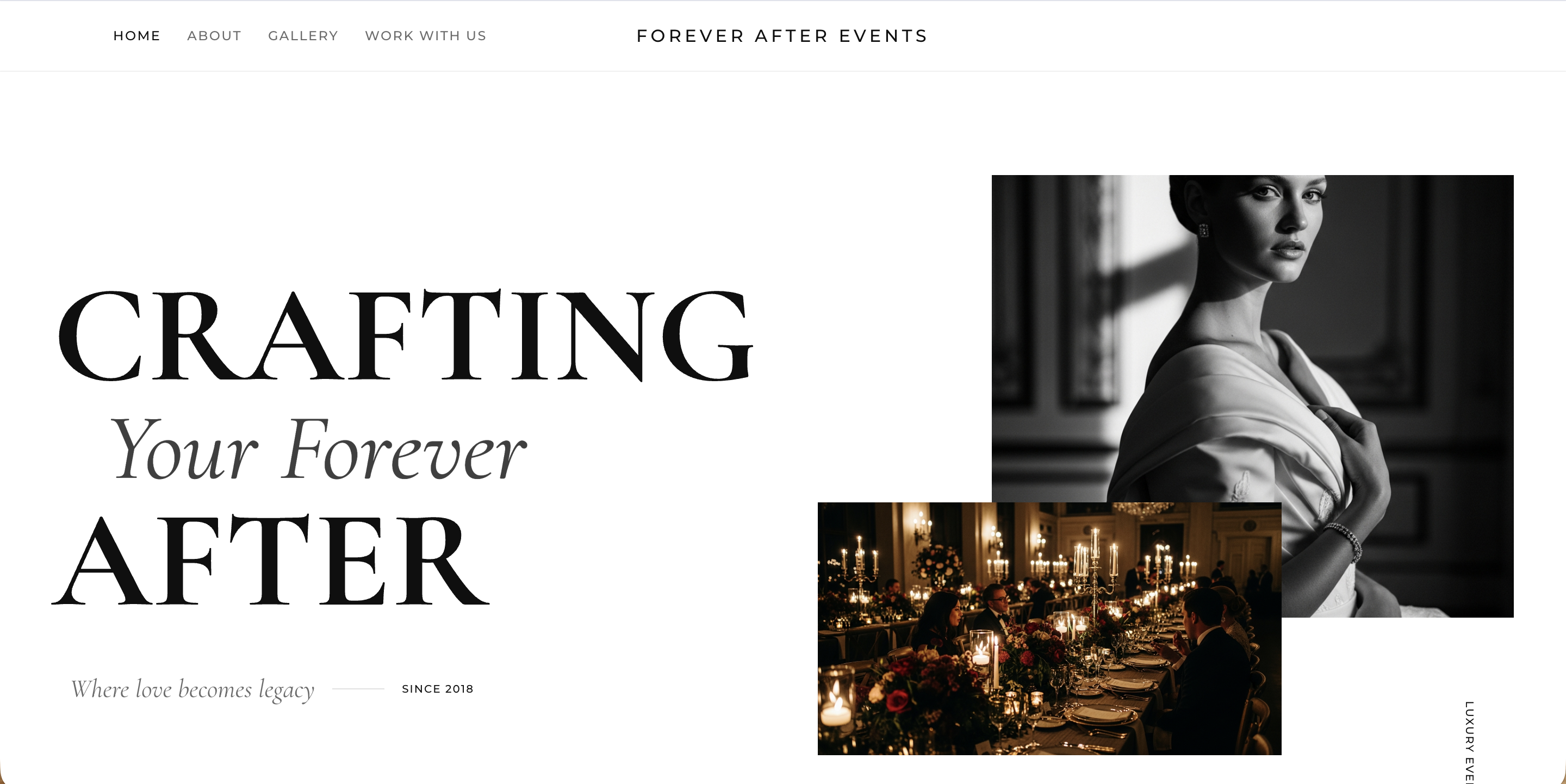 Forever After Events — homepage hero