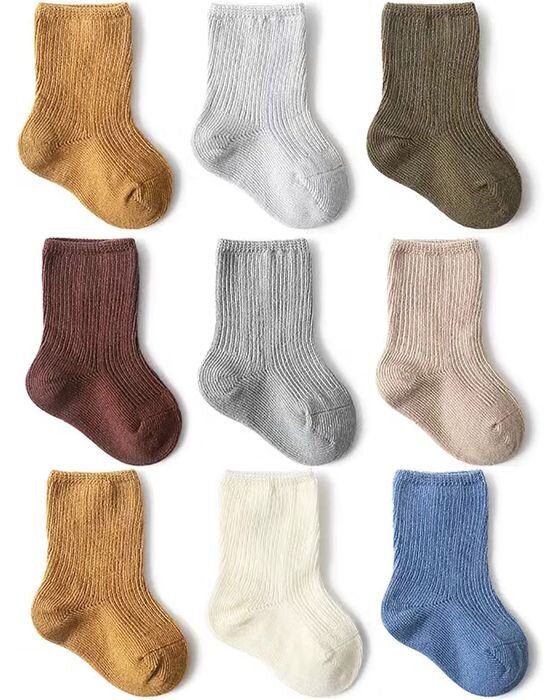 Ribbed Baby Socks (9-Pair) — Socks fall family photo outfit idea