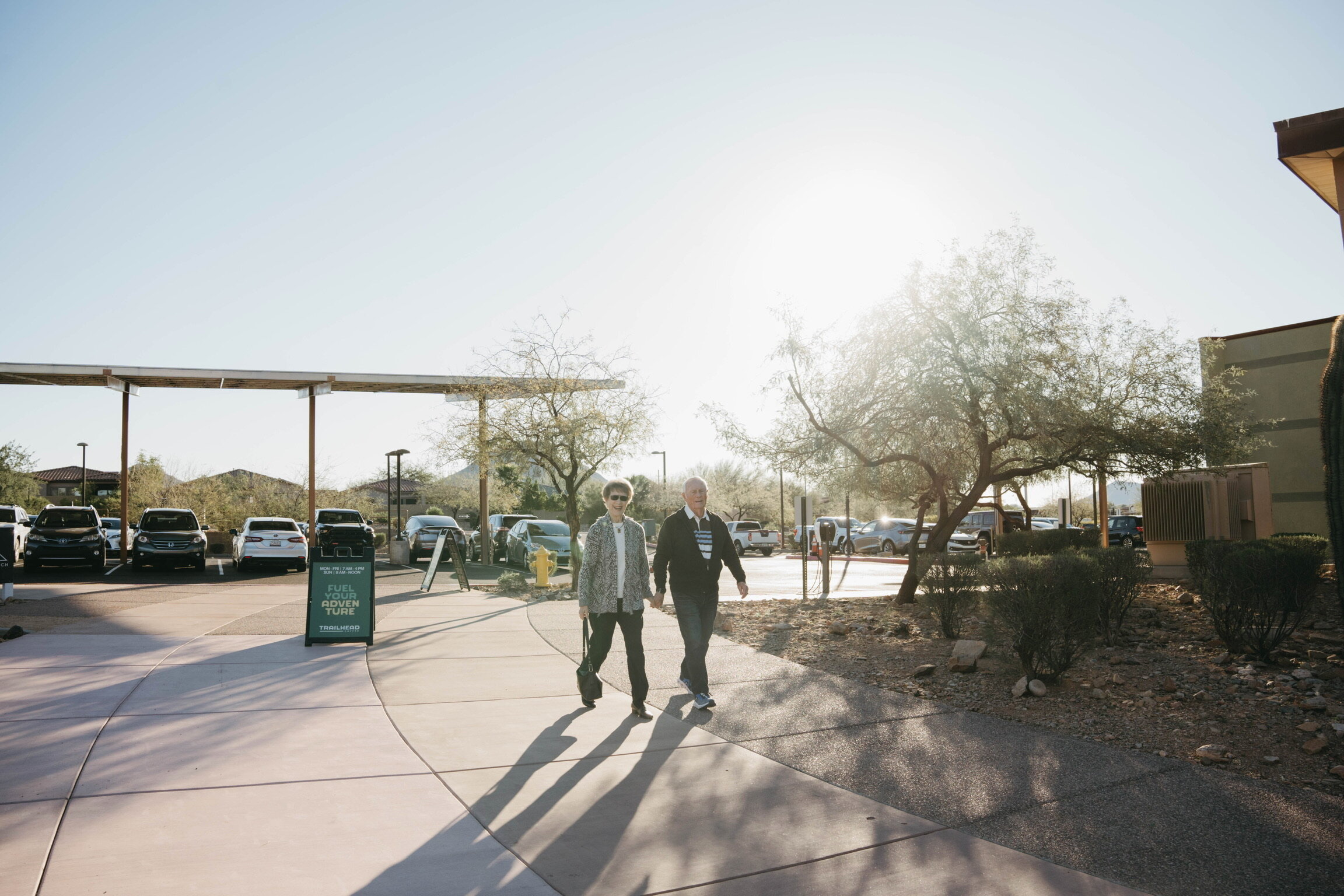 EV charging stations at Trailhead Coffee