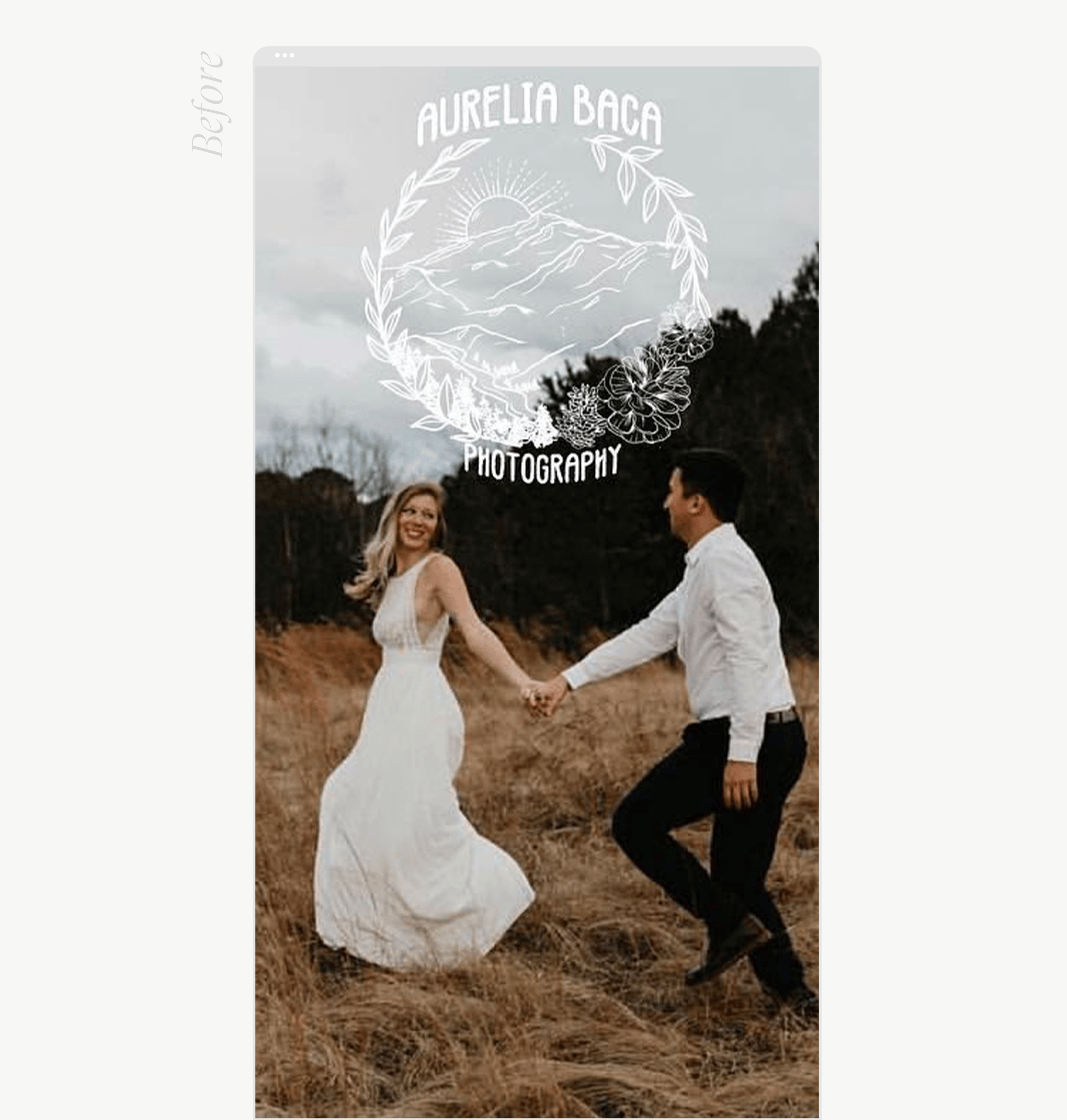 mockup of wedding professional website