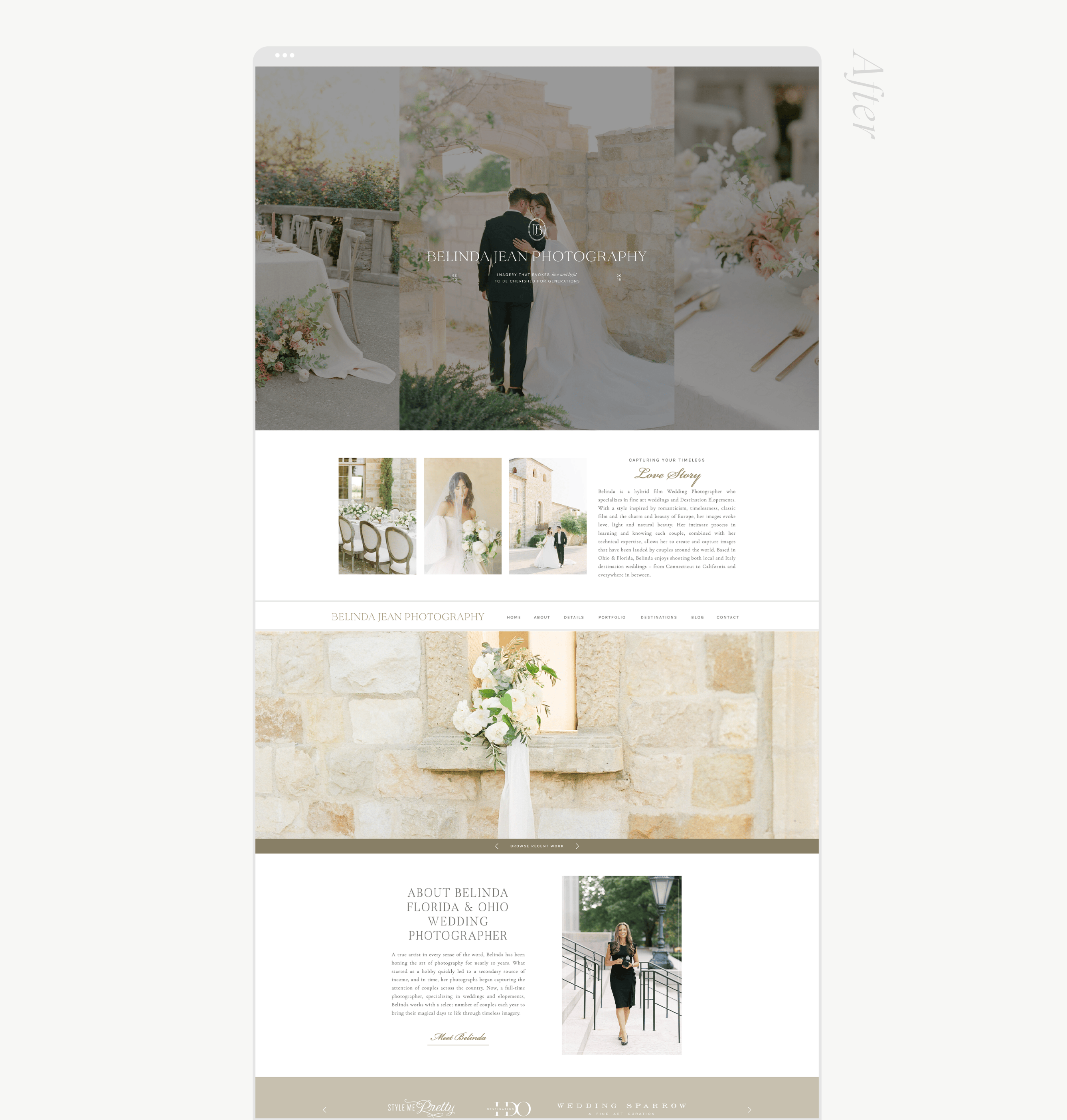 mockup of wedding professional website