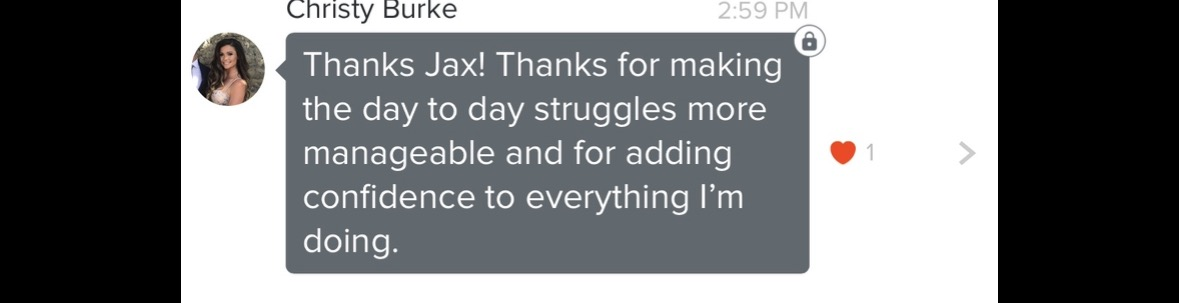 Client voice message about newfound confidence