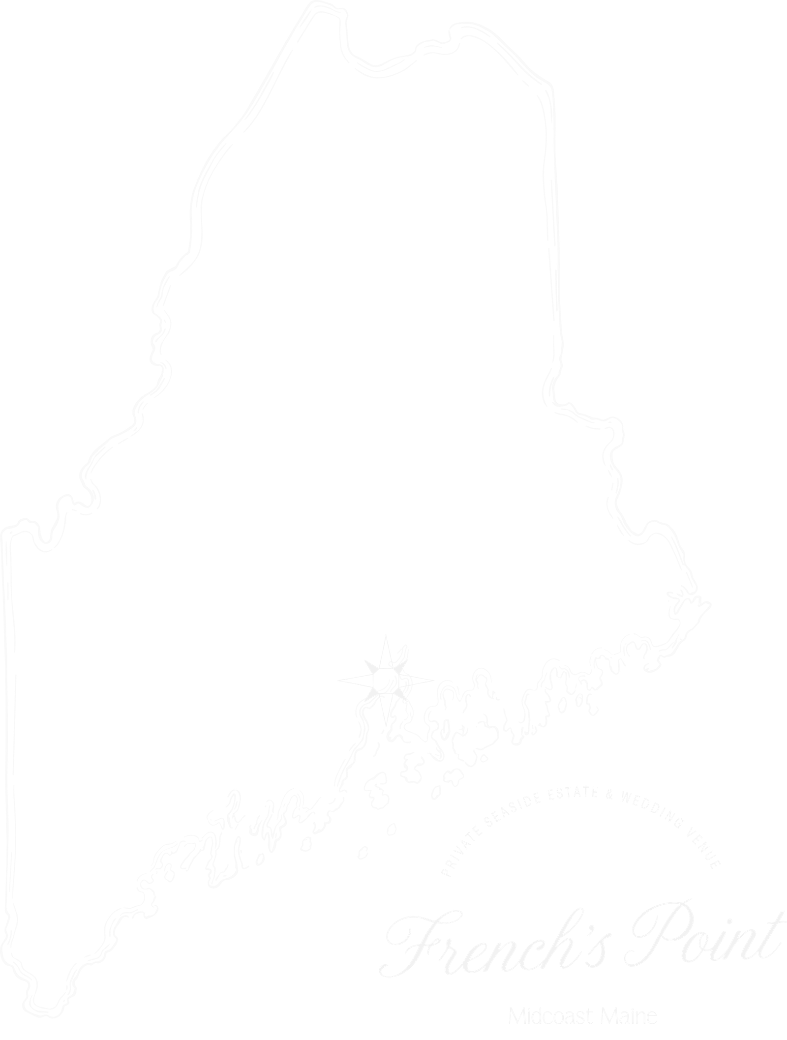 French's Point map illustration, Midcoast Maine