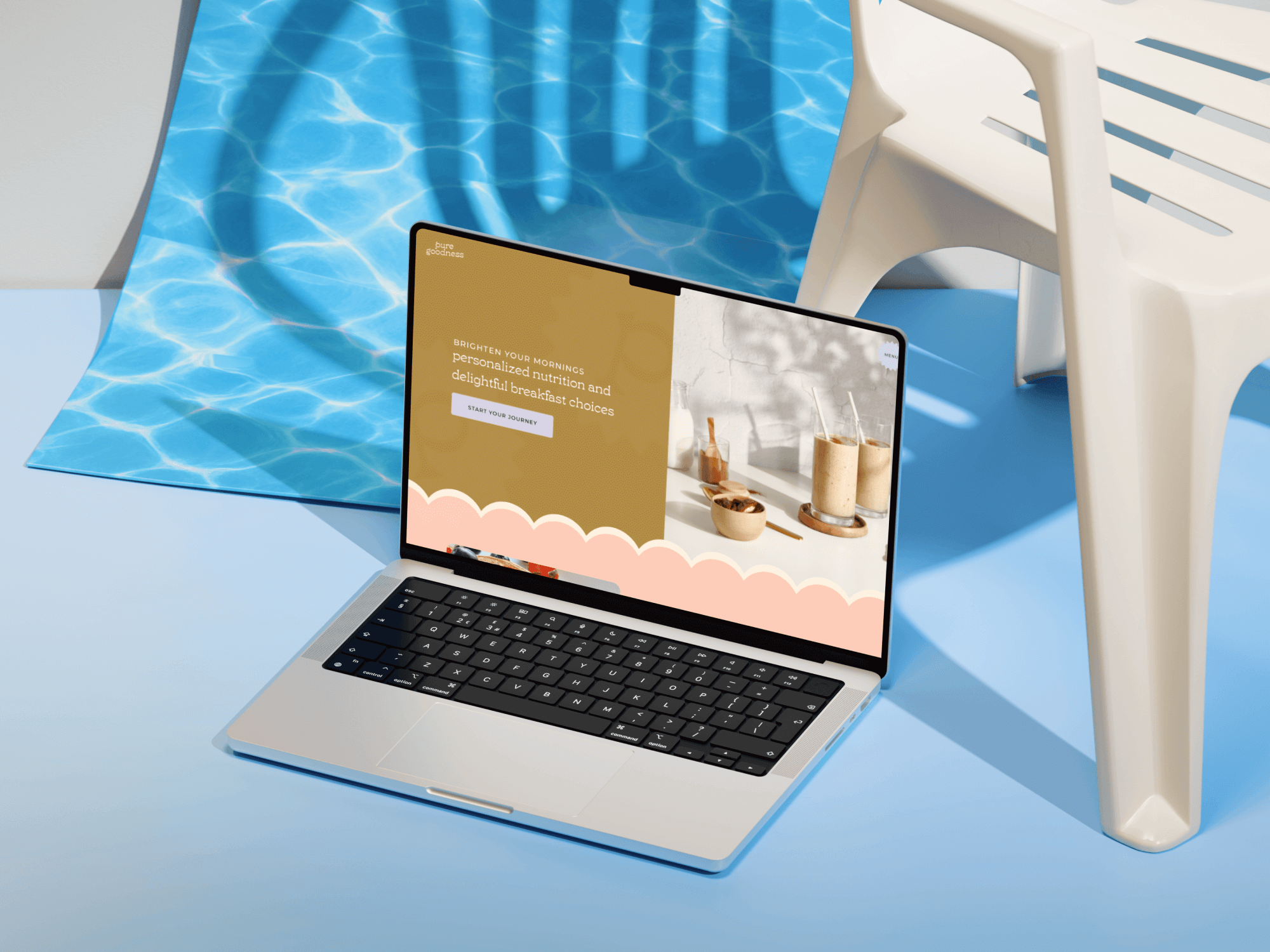 Custom website design for a nutrition coach homepage