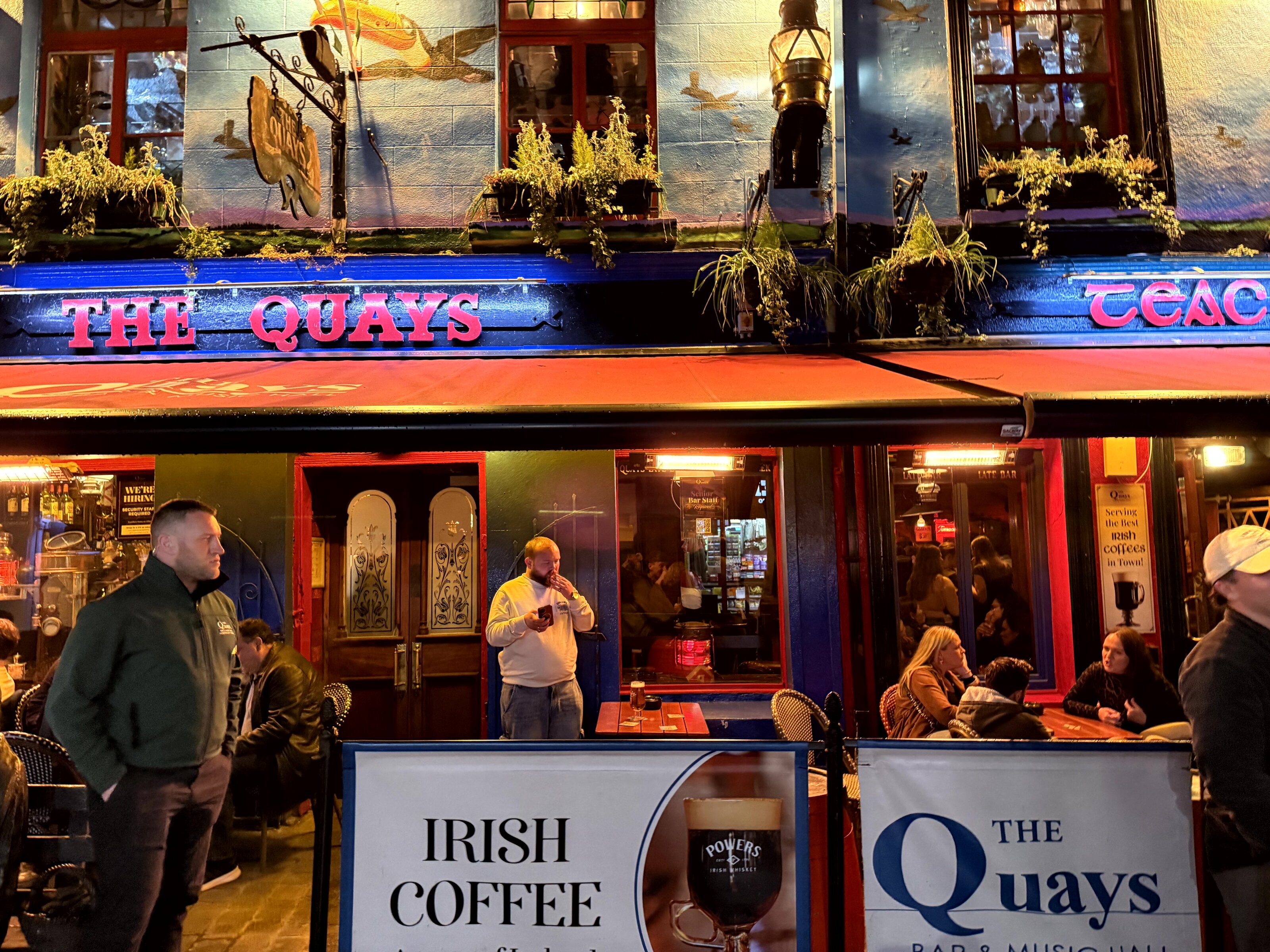 The Quays pub at night, Galway Latin Quarter