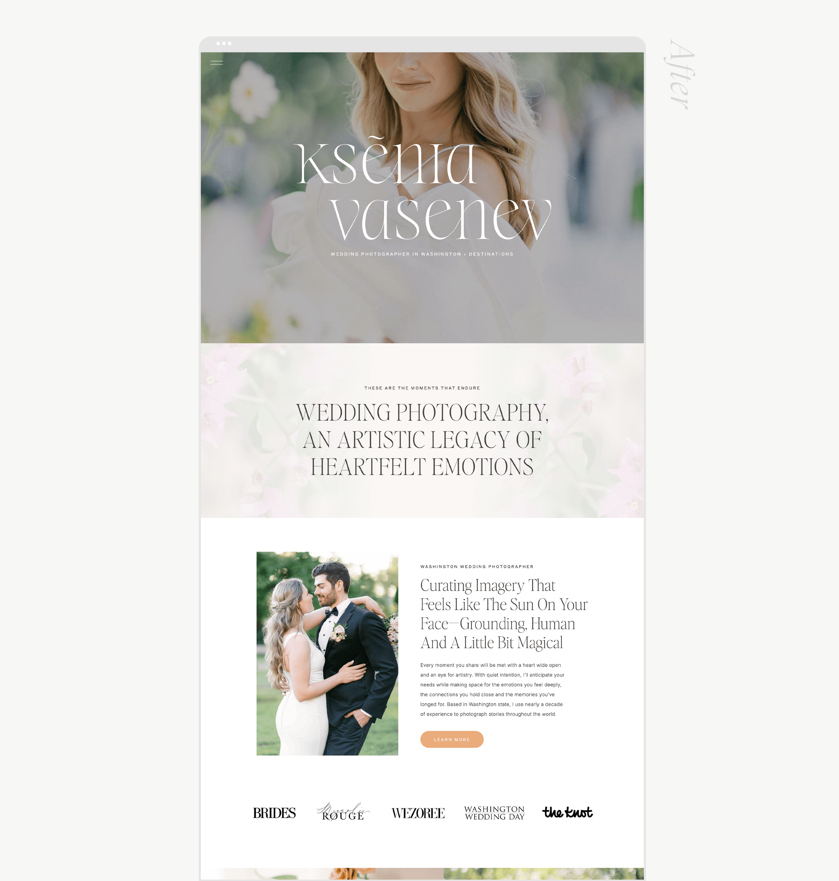 mockup of wedding professional website