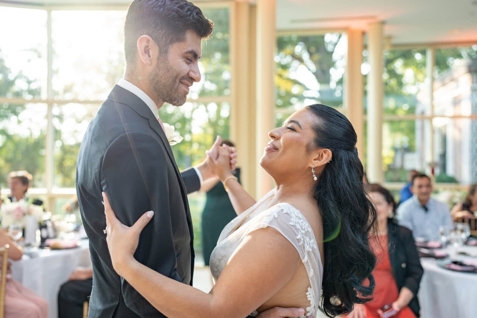 Couple sharing their first dance at their wedding reception in DC