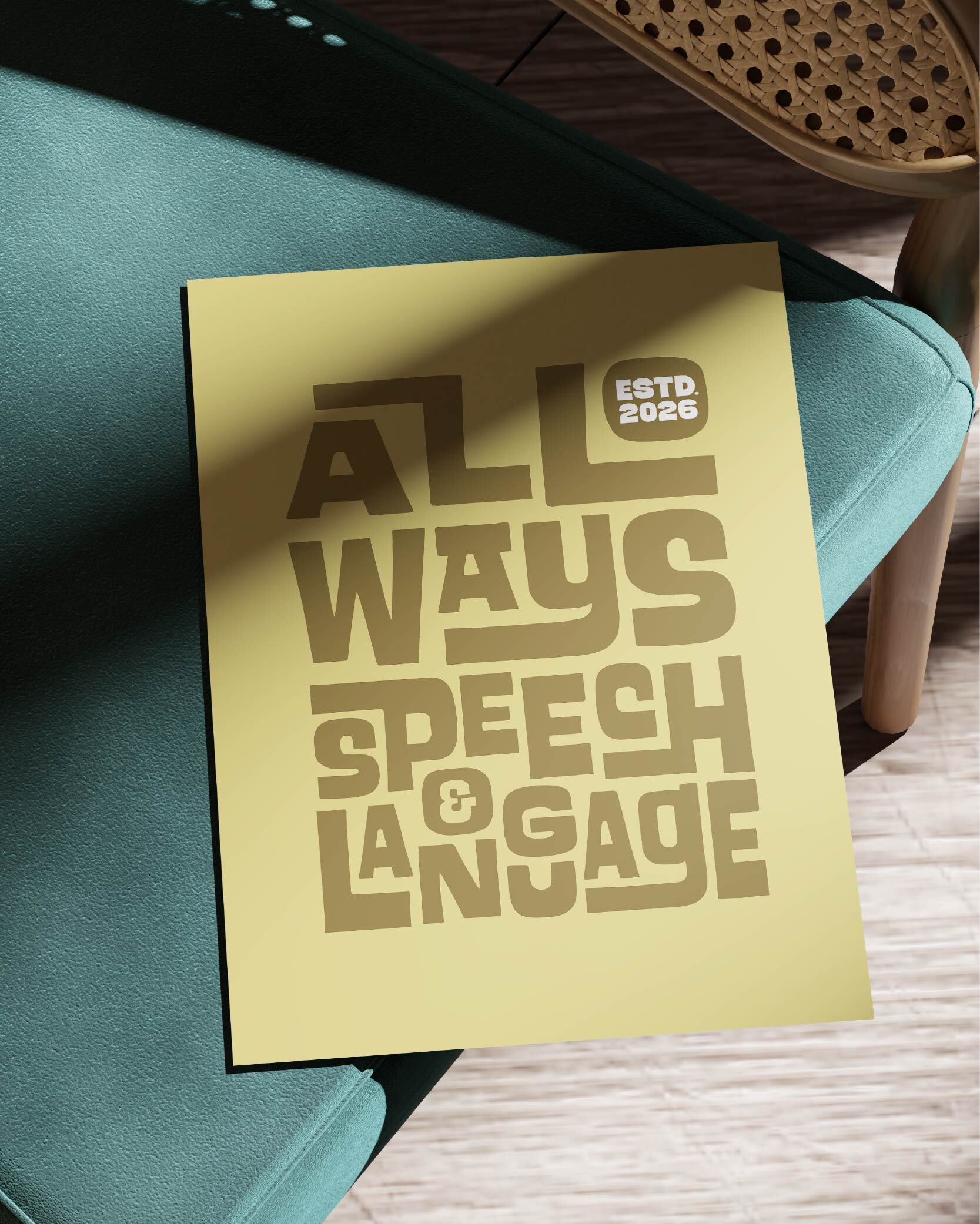 All Ways Speech and Language playful hand-crafted logo