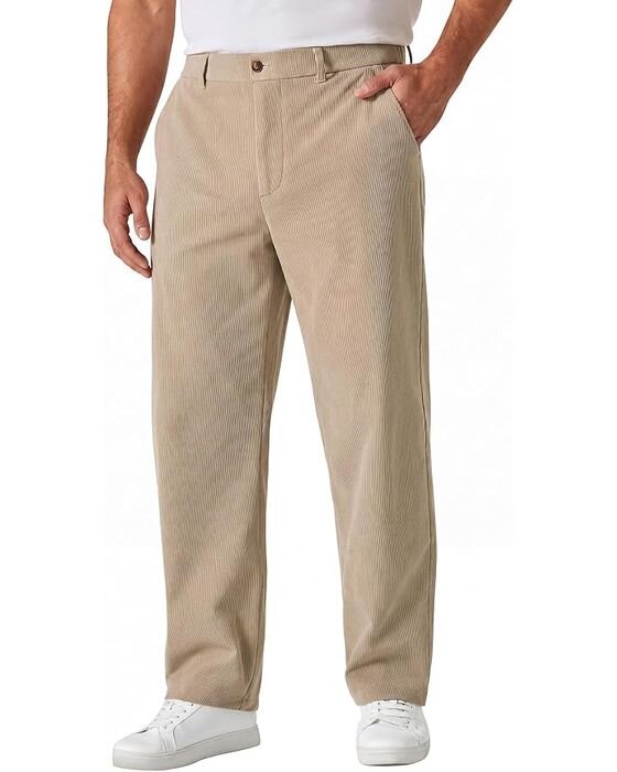 Tan Corduroy Trousers — Dads fall family photo outfit idea