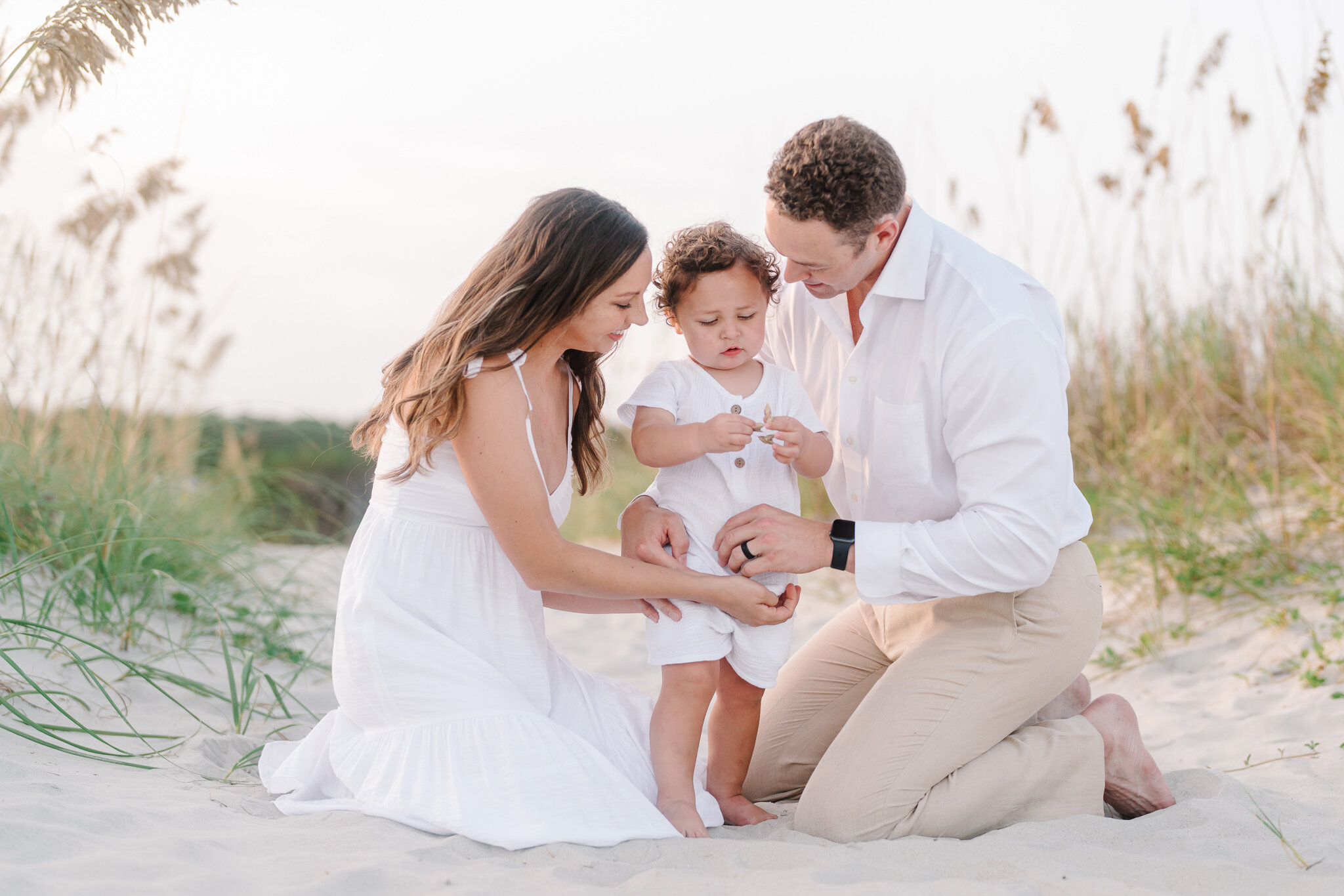 Family pictures in Myrtle Beach SC on the beach at golden hour