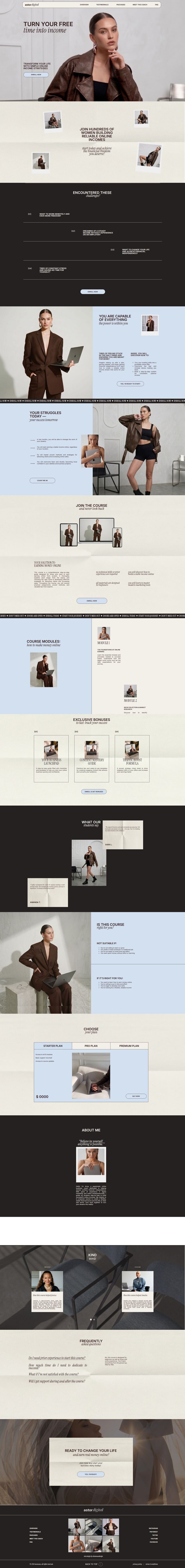 Sales page for coach