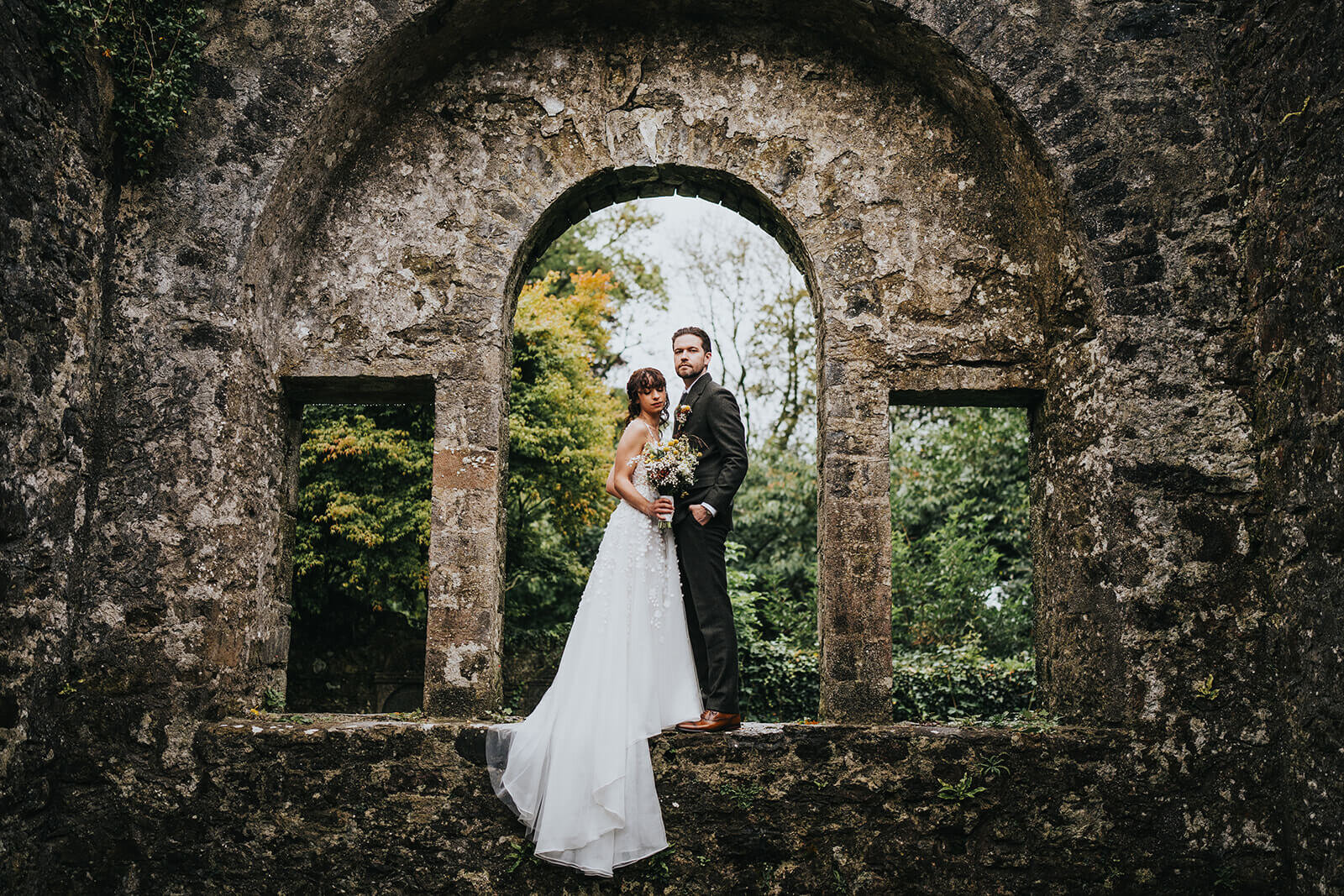Abbey ruins wedding elopement in Ireland
