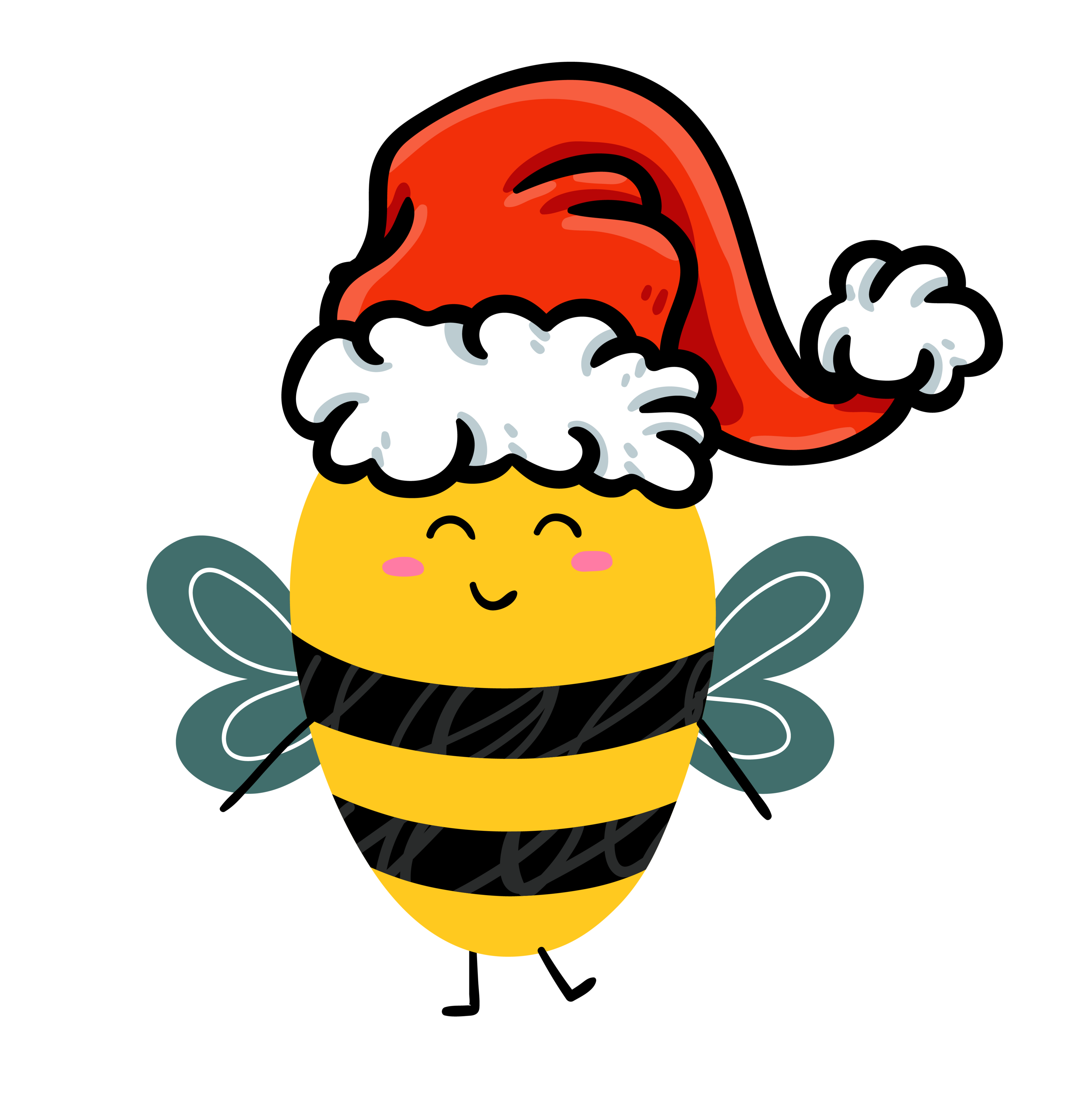 Holiday bee illustration