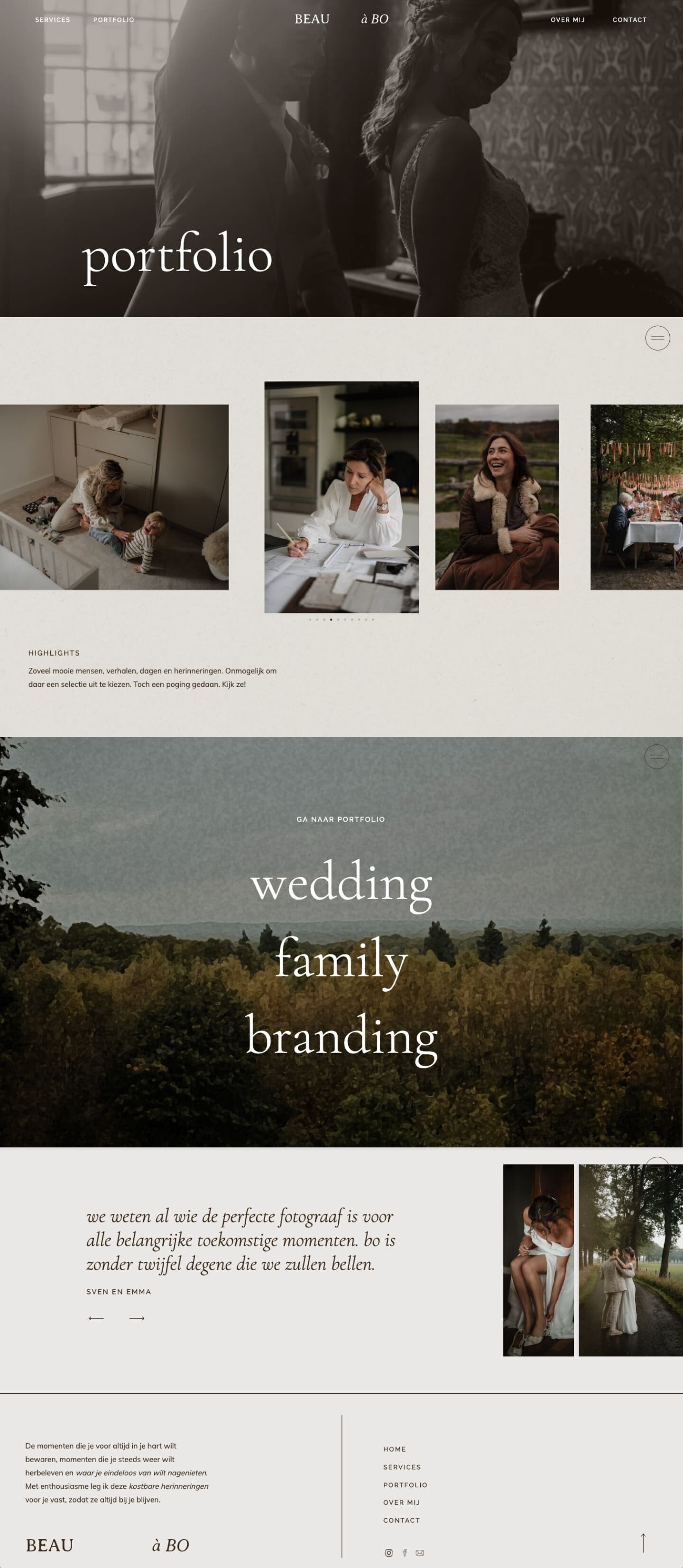 Website ontwerp voor BEAU à BO