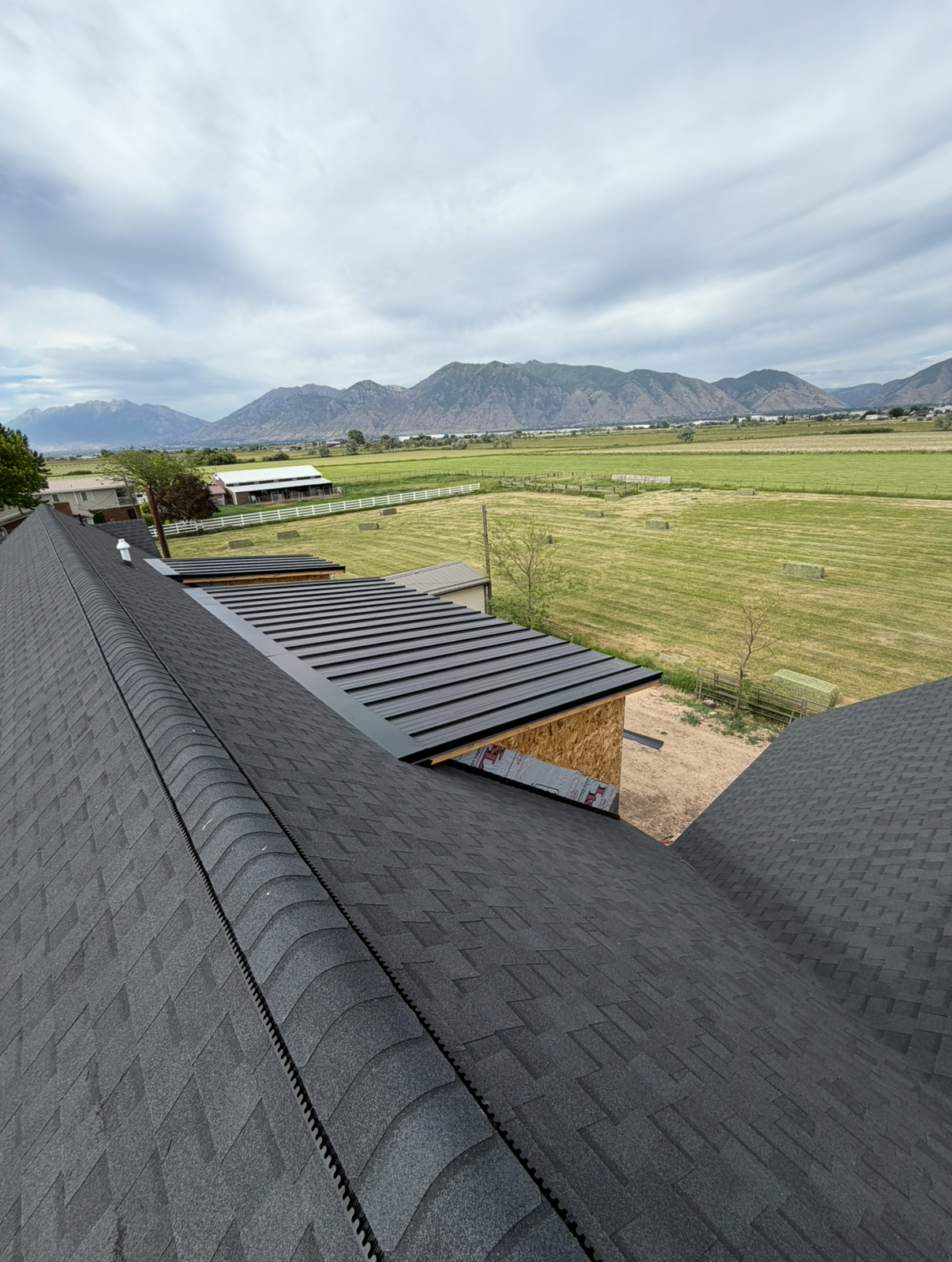 tear-off and re-roof shingle metal combo residential roof in goshen utah