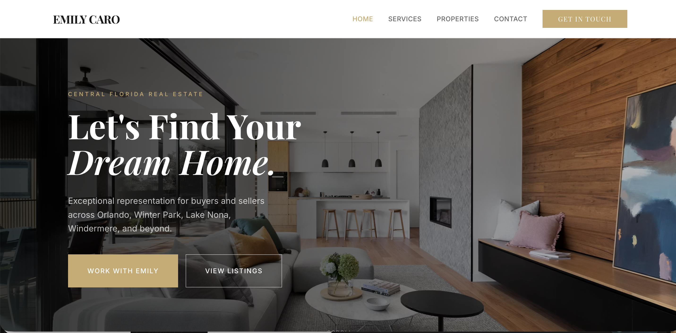 Emily Caro Real Estate — homepage hero