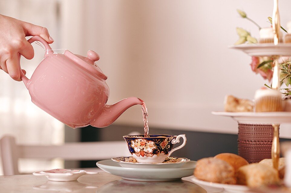 Lifestyle Product Photo of tea pouring into cup at Coquitlam Cafe