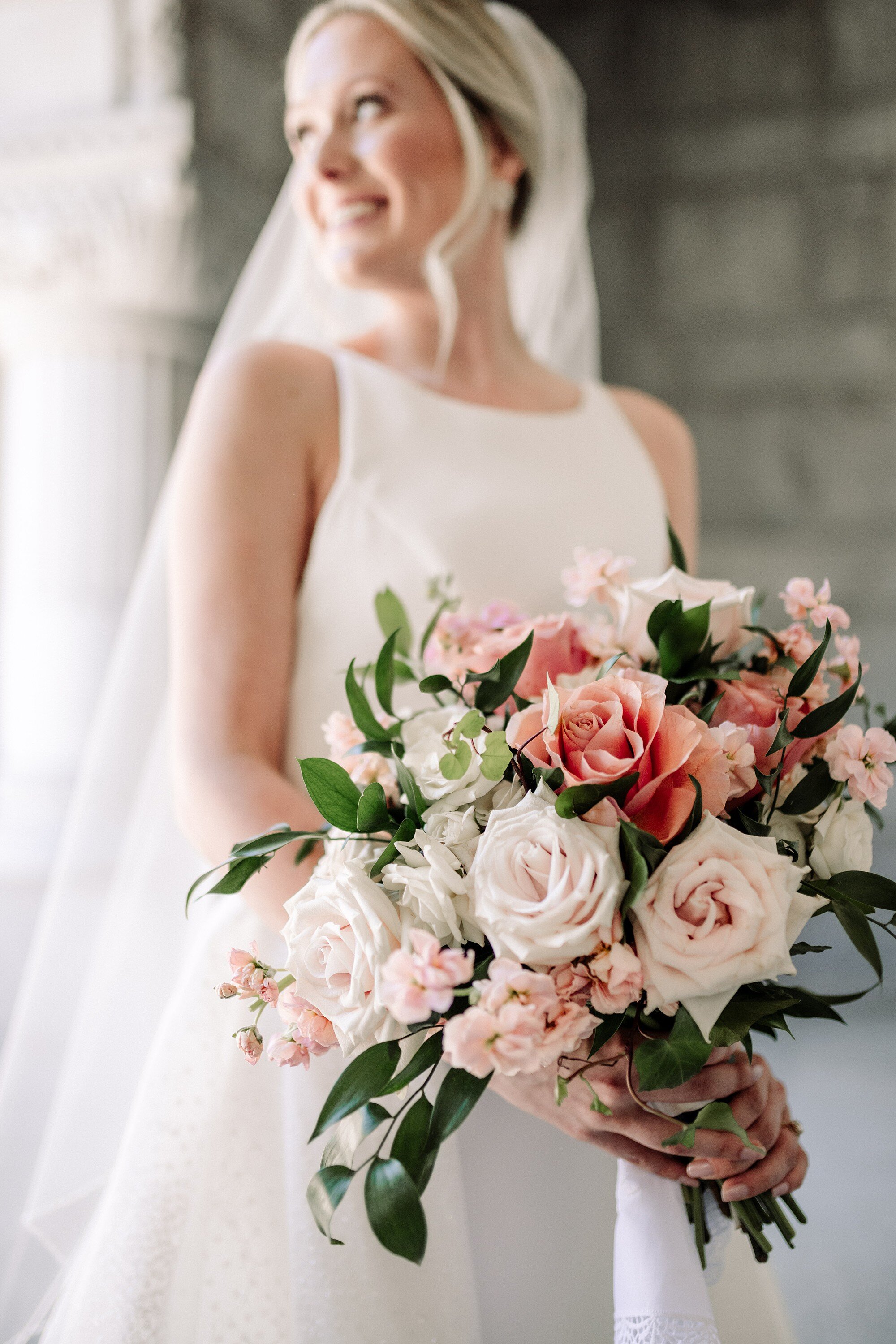 Bride holding her bouquet