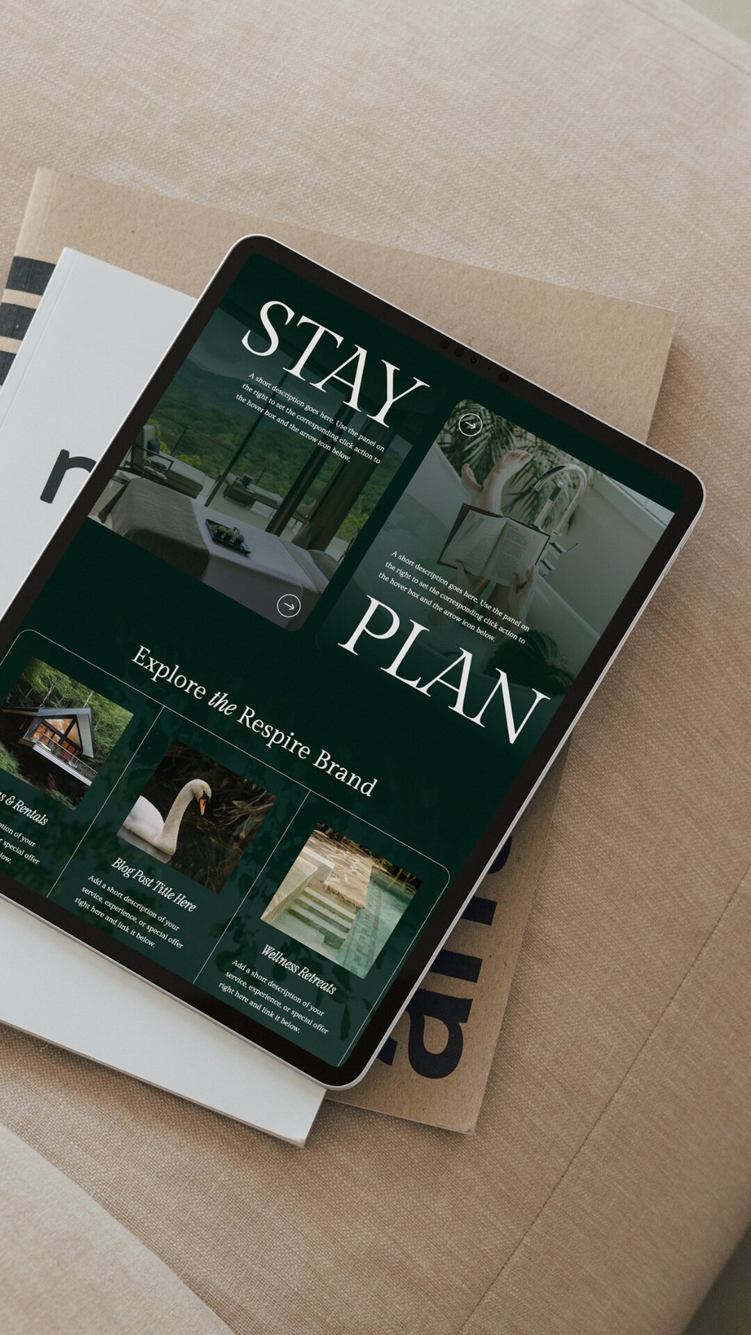 stay and plan pages shown on ipad