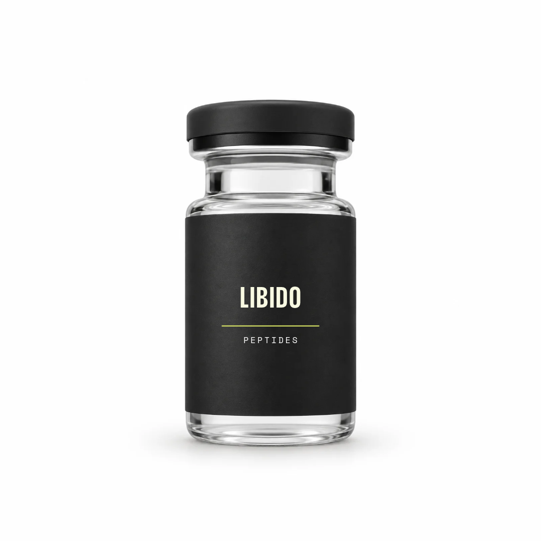 Illustration of a vial labeled libido