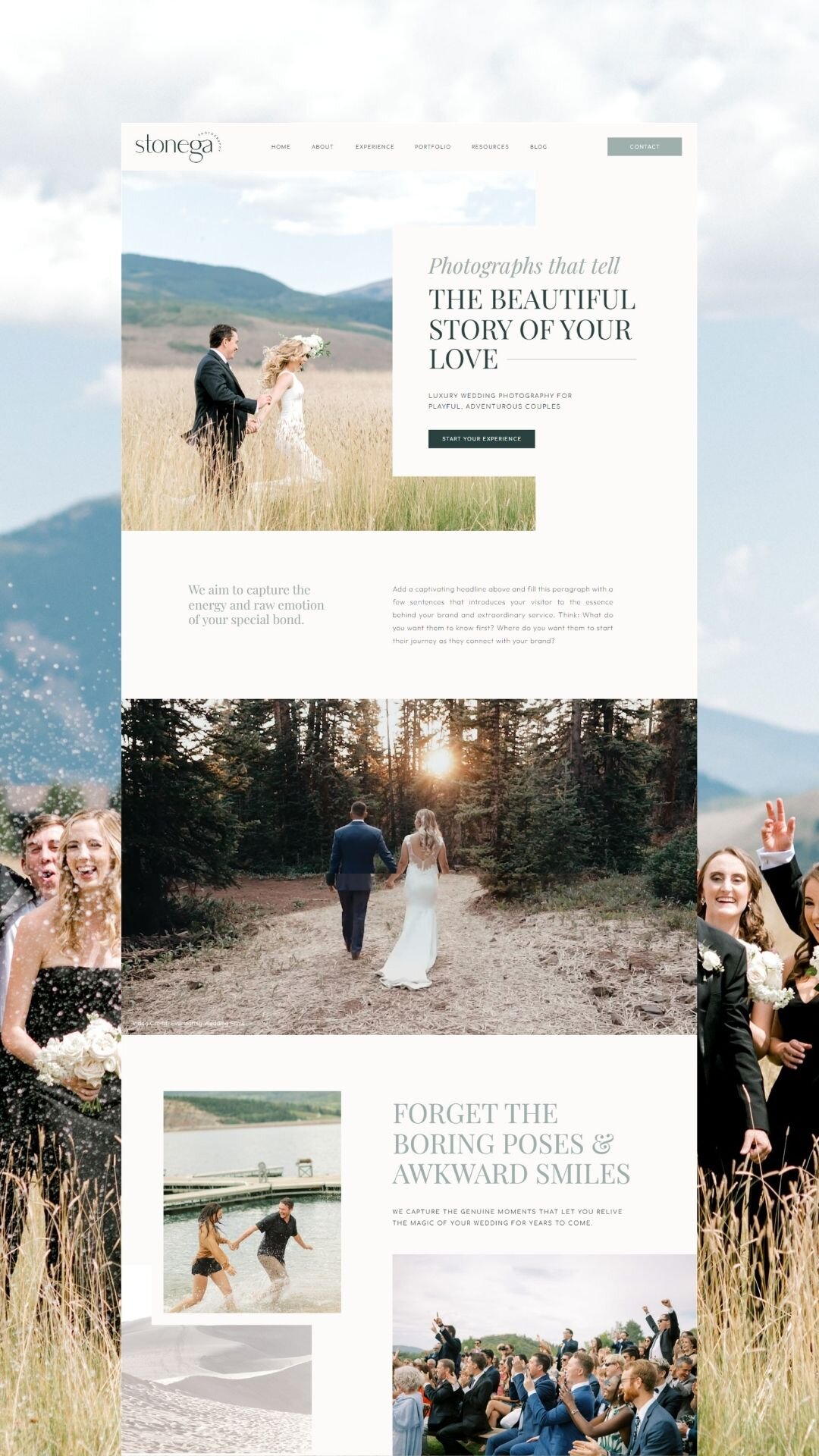 Stonega luxury wedding website template