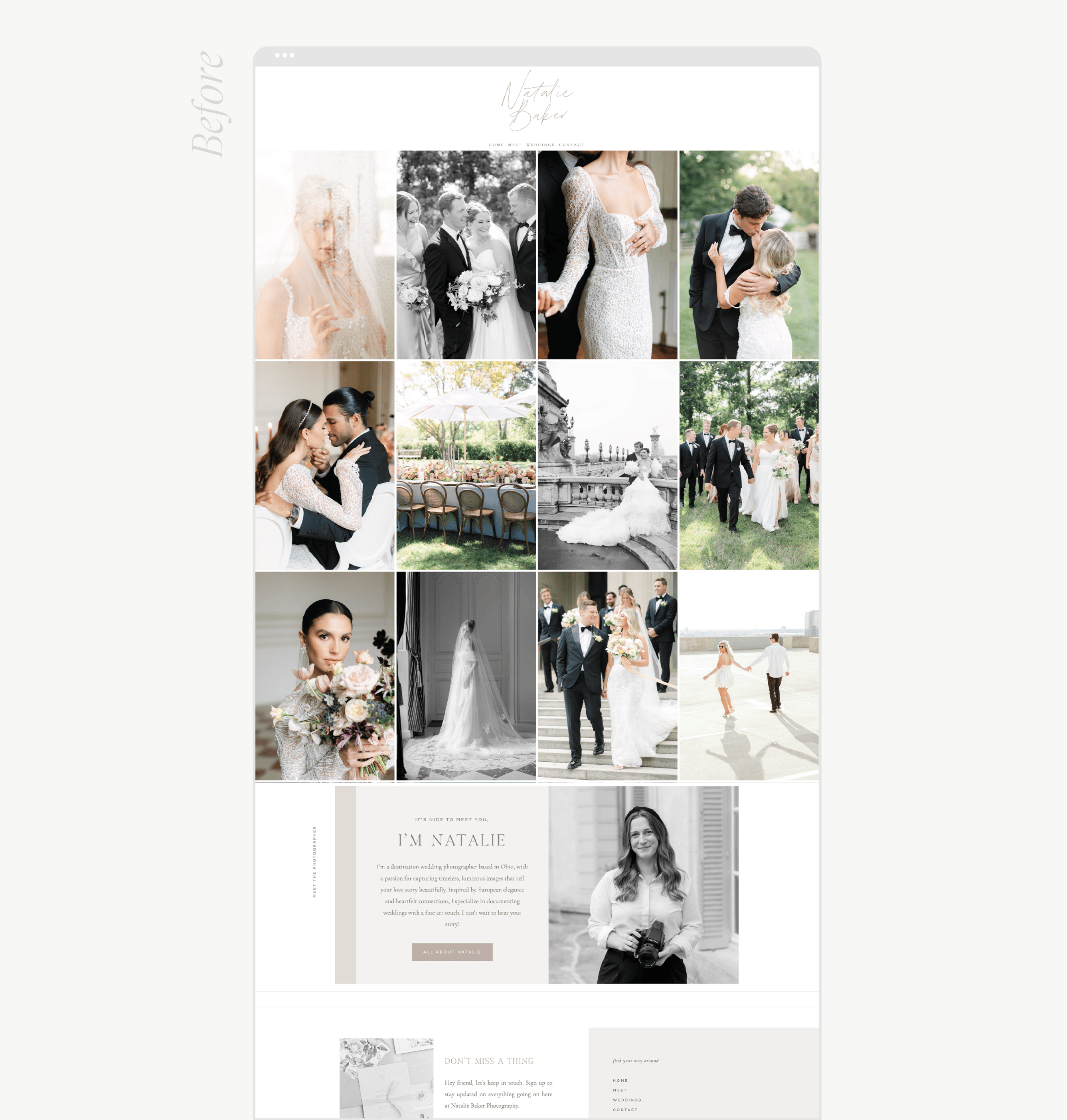 mockup of wedding professional website
