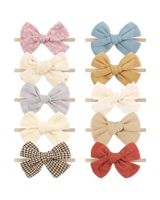 Nylon Baby Bow Headbands (12-Pack) — Bows & Headbands fall family photo outfit idea