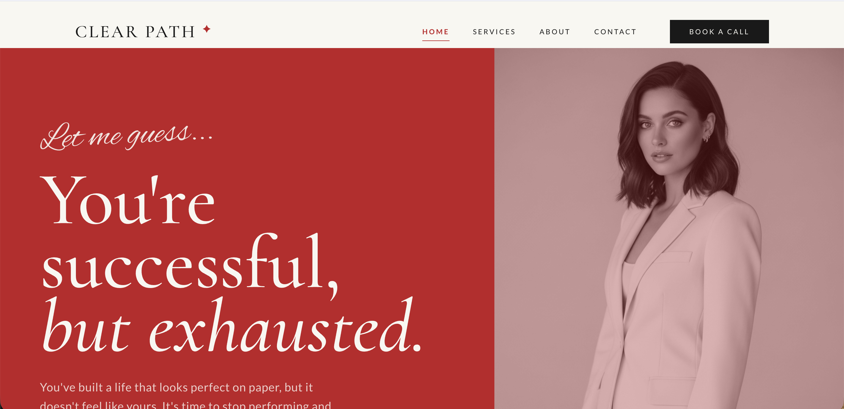 Clear Path homepage hero