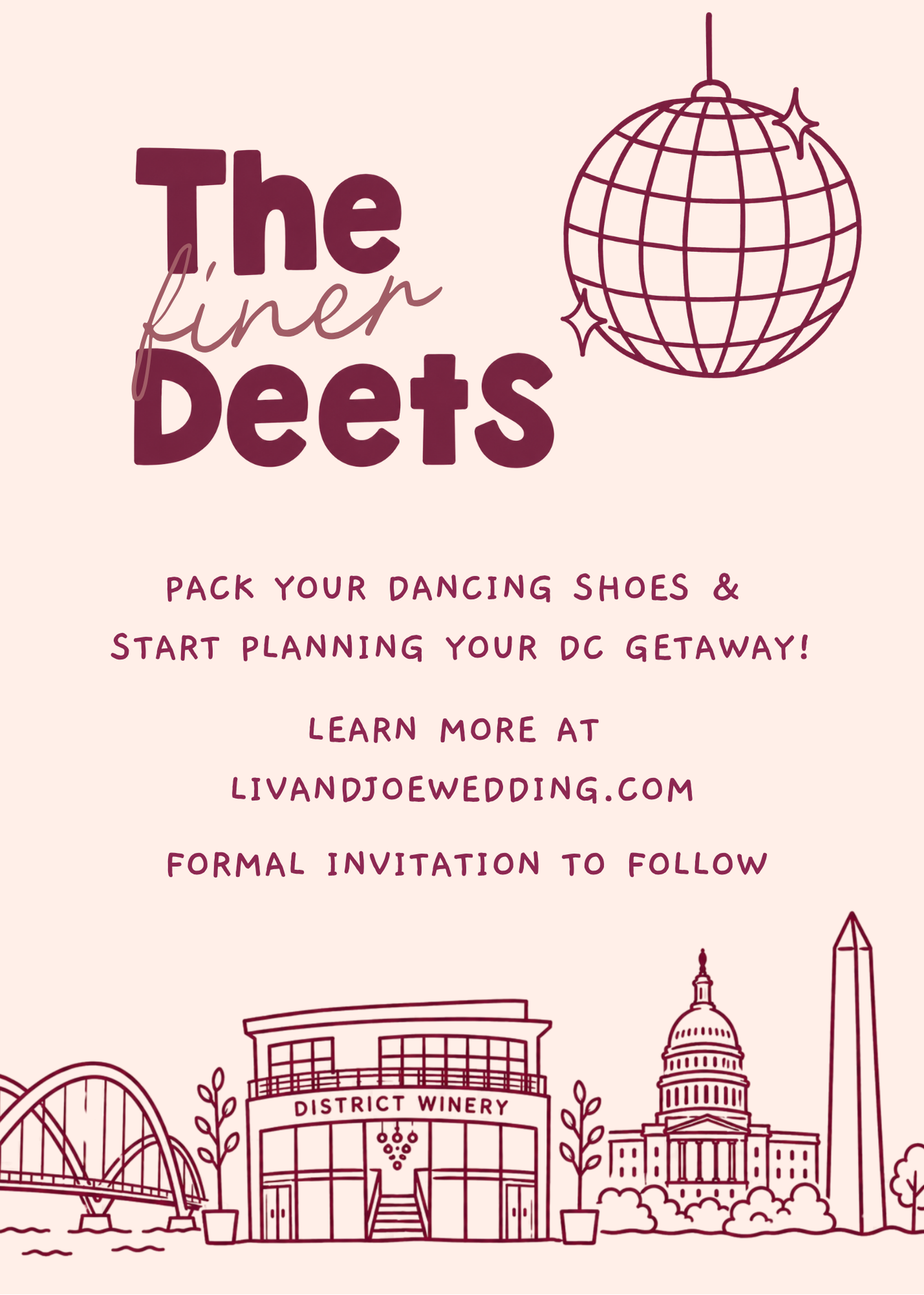 The Fun Never Beets wedding information card