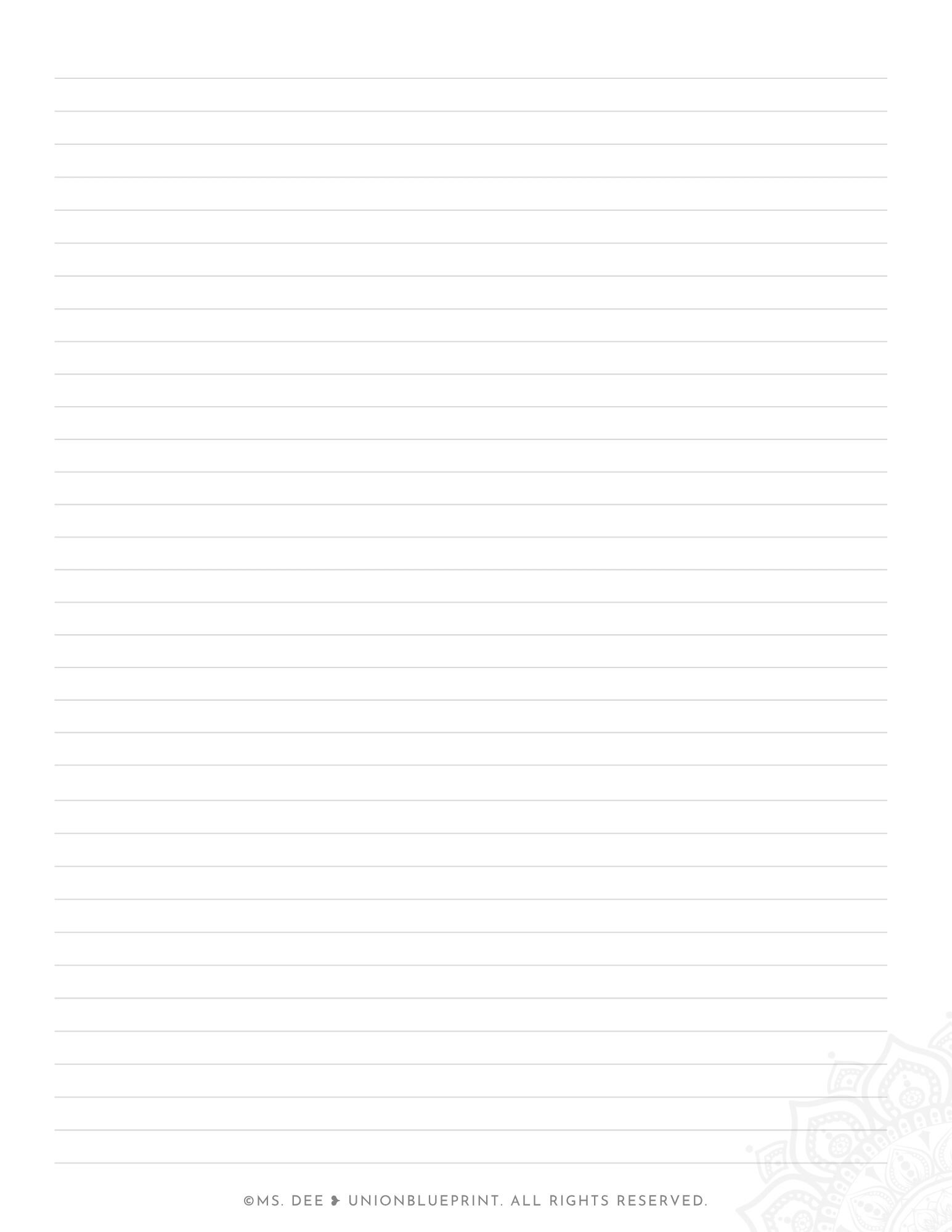 Lined Note Page