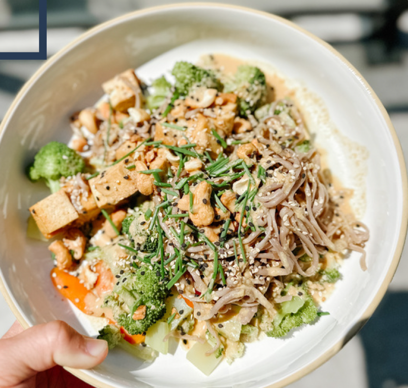 noodle bowl with peanut sauce