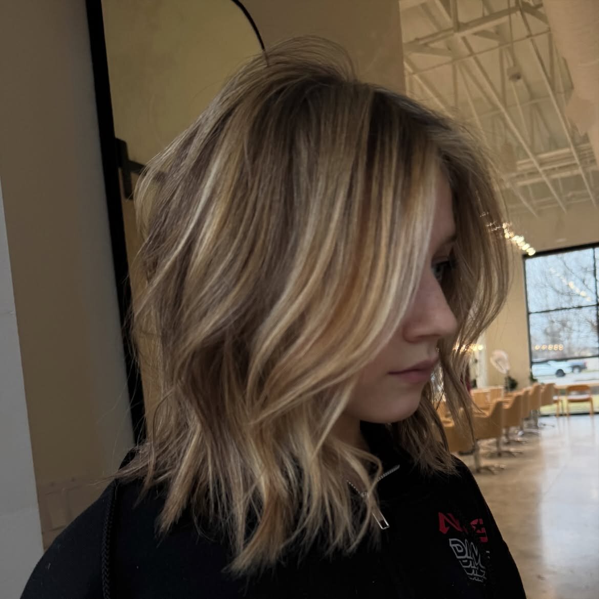 Blonde hair color and precision haircut by Echelon Salon in Eagle, Idaho