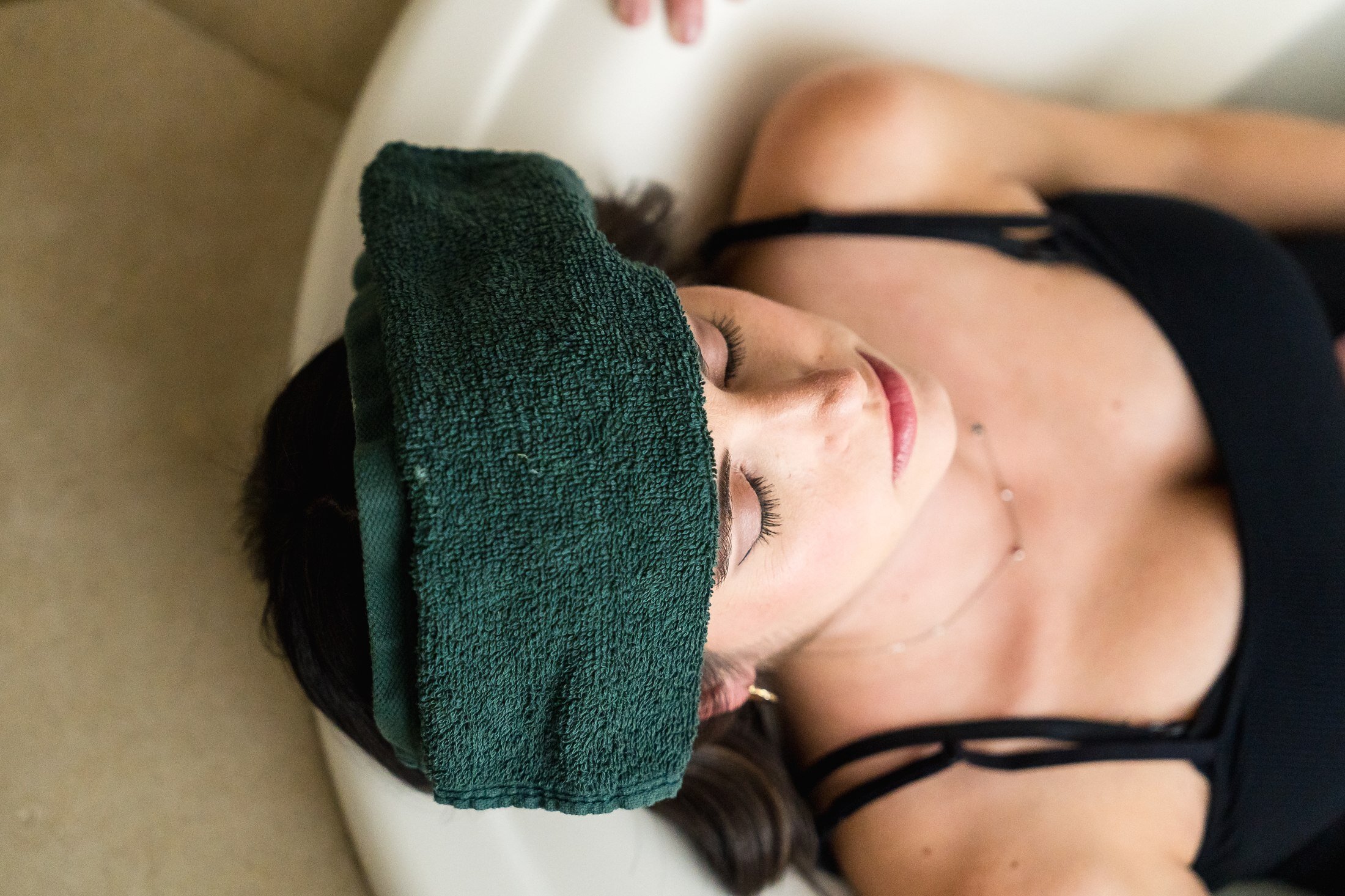 Postpartum spa facial care session for Stork Maternity Consulting