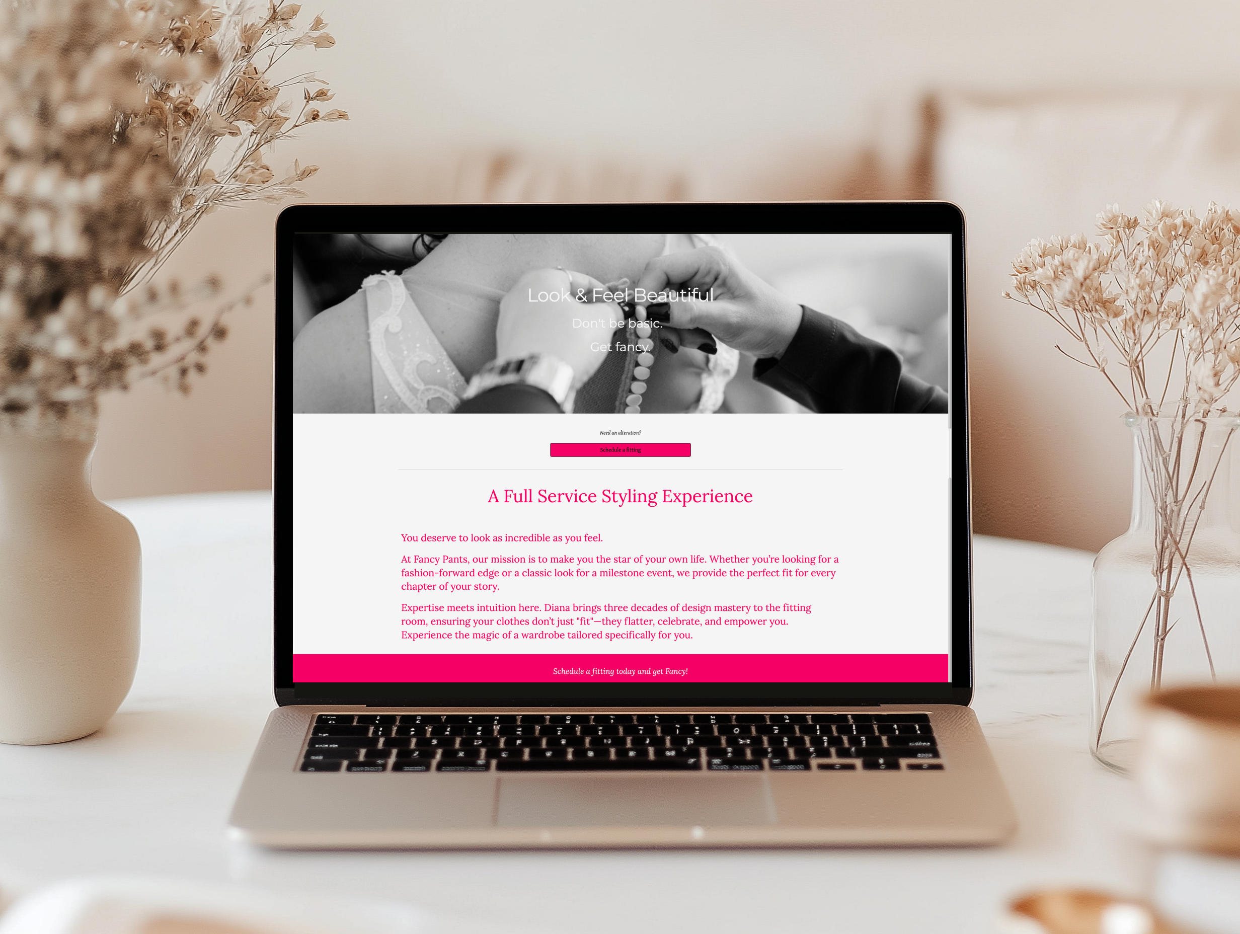 Website before redesign