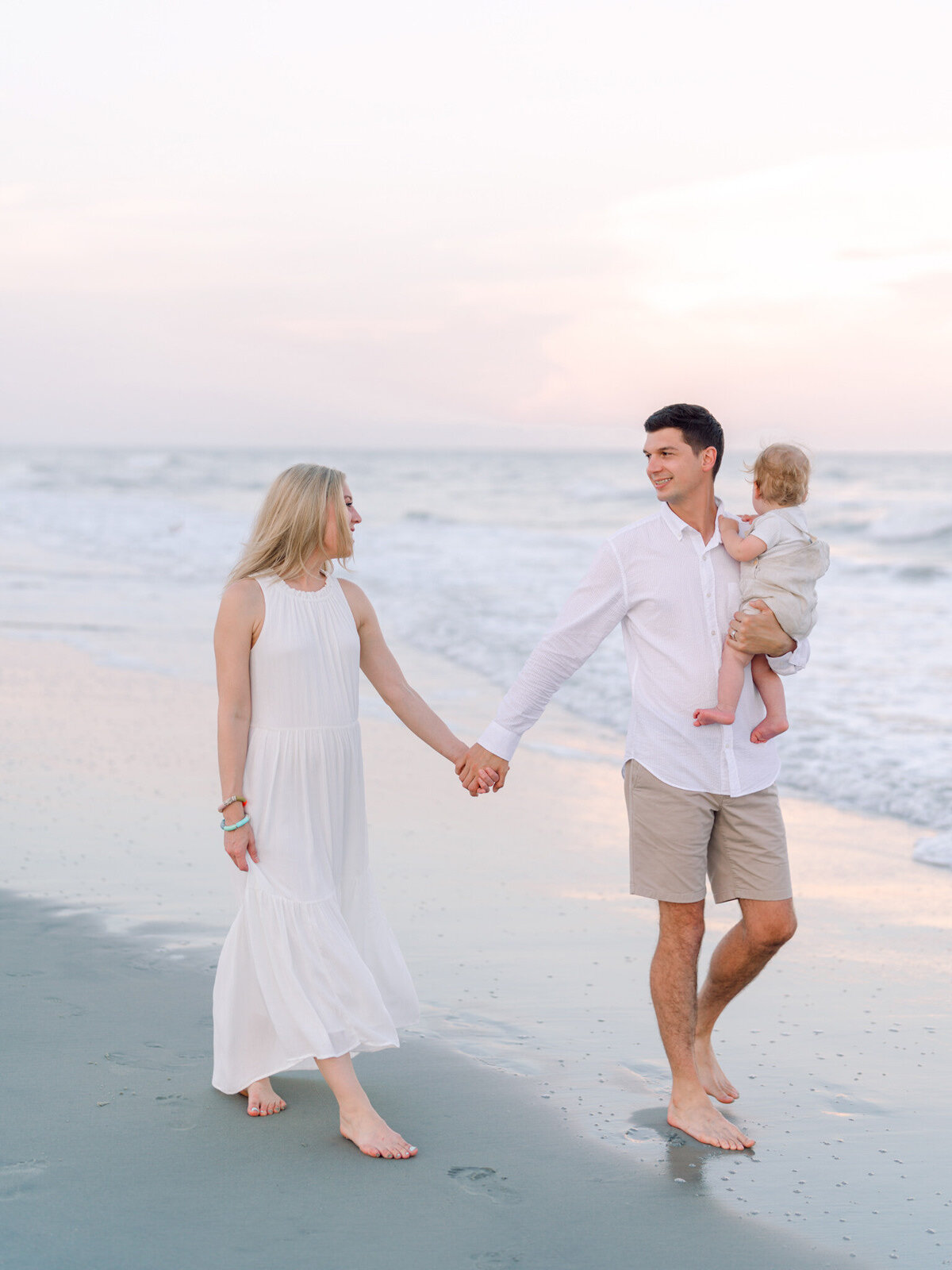 Myrtle Beach family photographer beach session at sunset along the Grand Strand