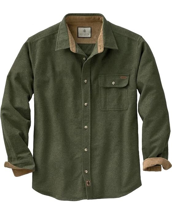 Olive Corduroy Shirt Jacket — Dads fall family photo outfit idea