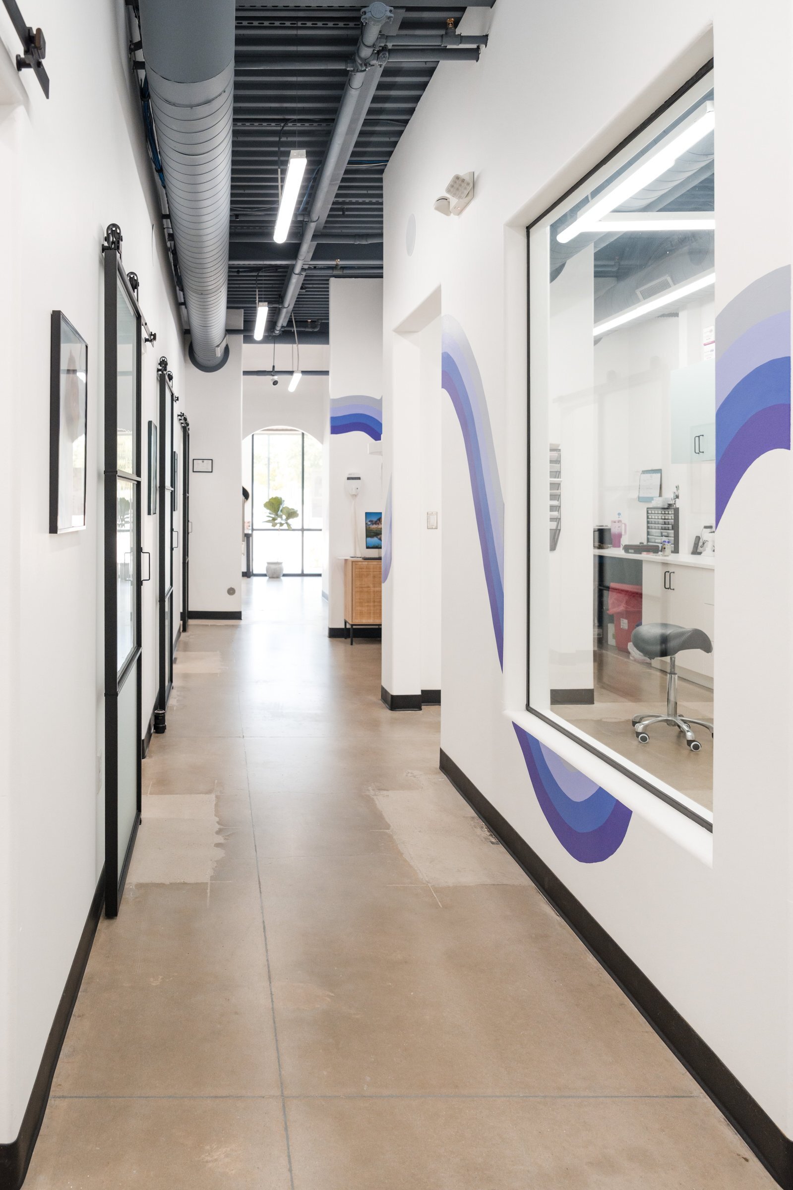 Drip Dental office corridor interior, Dripping Springs dental practice facility