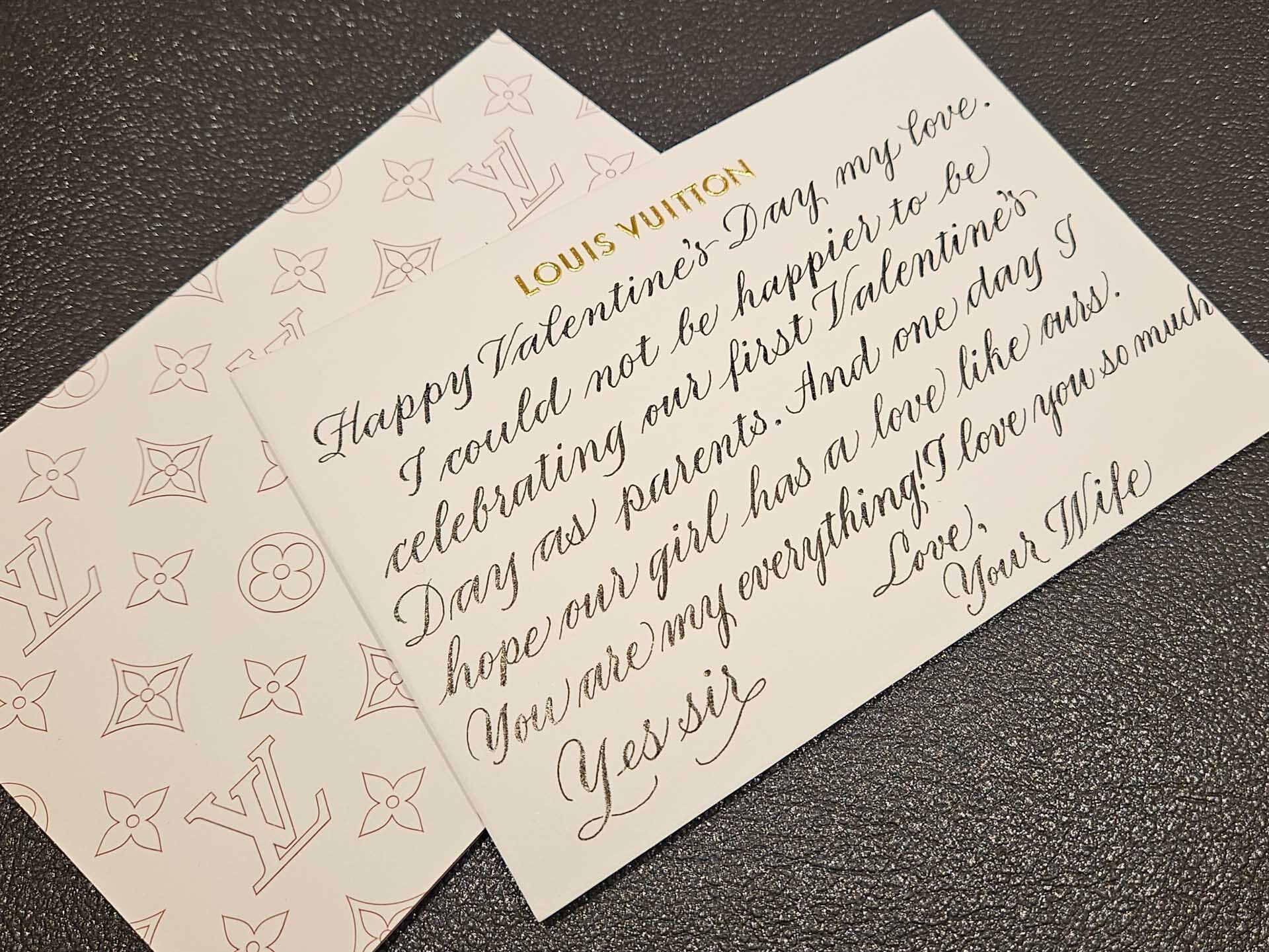 Brand activation holiday louis vuitton note calligraphy