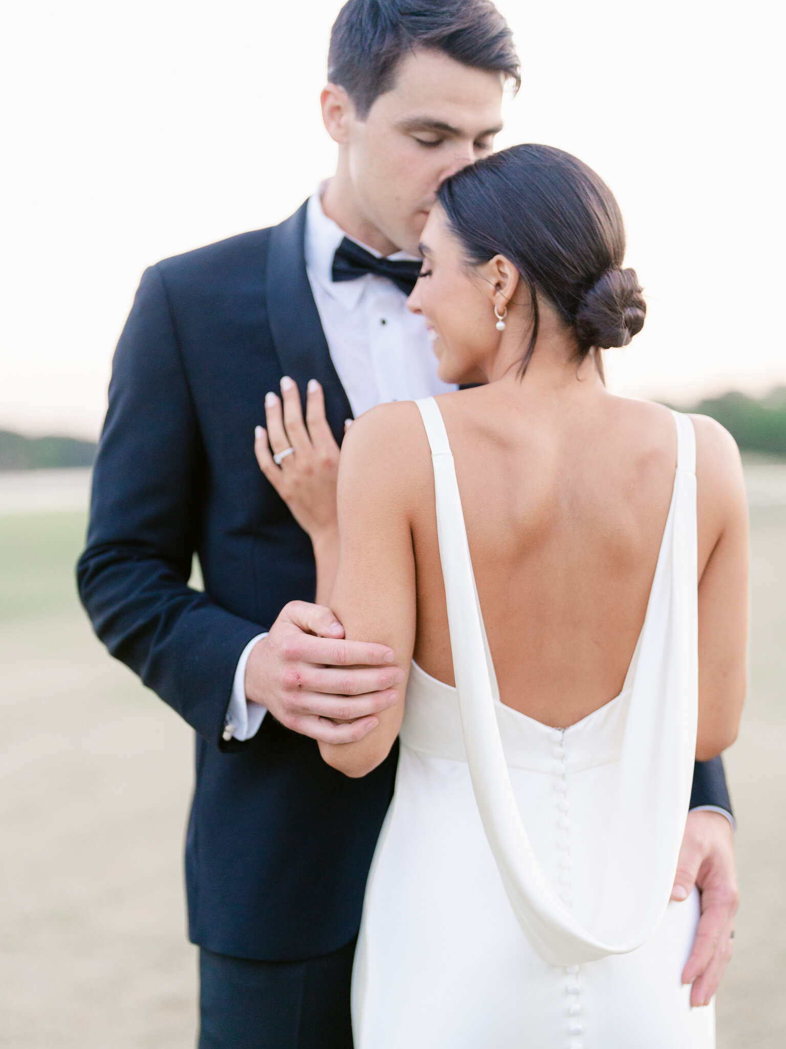 Bride and groom portrait at DeBordieu Beach Club wedding near Pawleys Island, SC