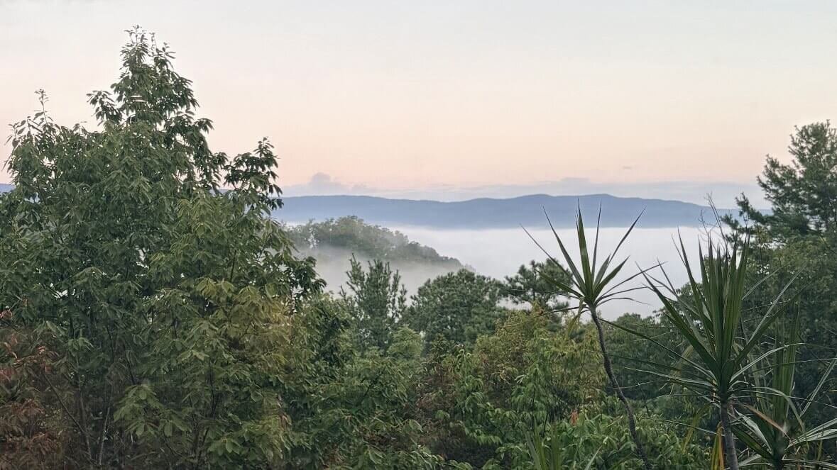Fog filling the valley below my deck at first light, Shenandoah Valley