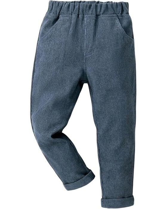 Blue Corduroy Pants — Young Boys fall family photo outfit idea
