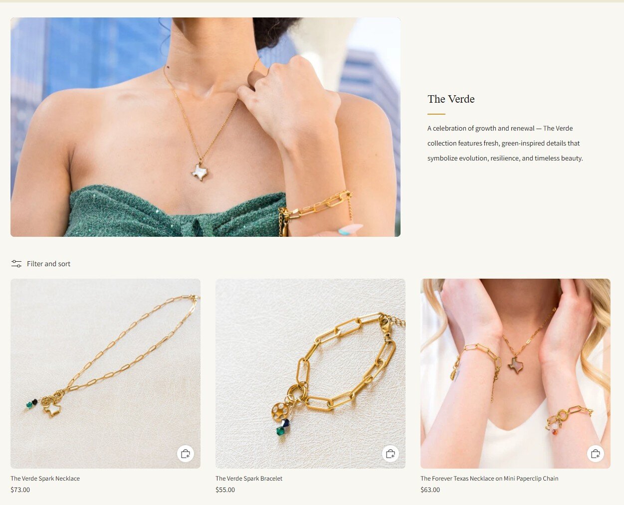 Charm Theory product page featuring the lifestyle photography