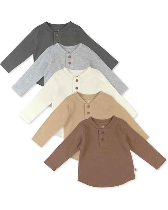 Neutral Henley Tees (5-Pack) — Young Boys fall family photo outfit idea