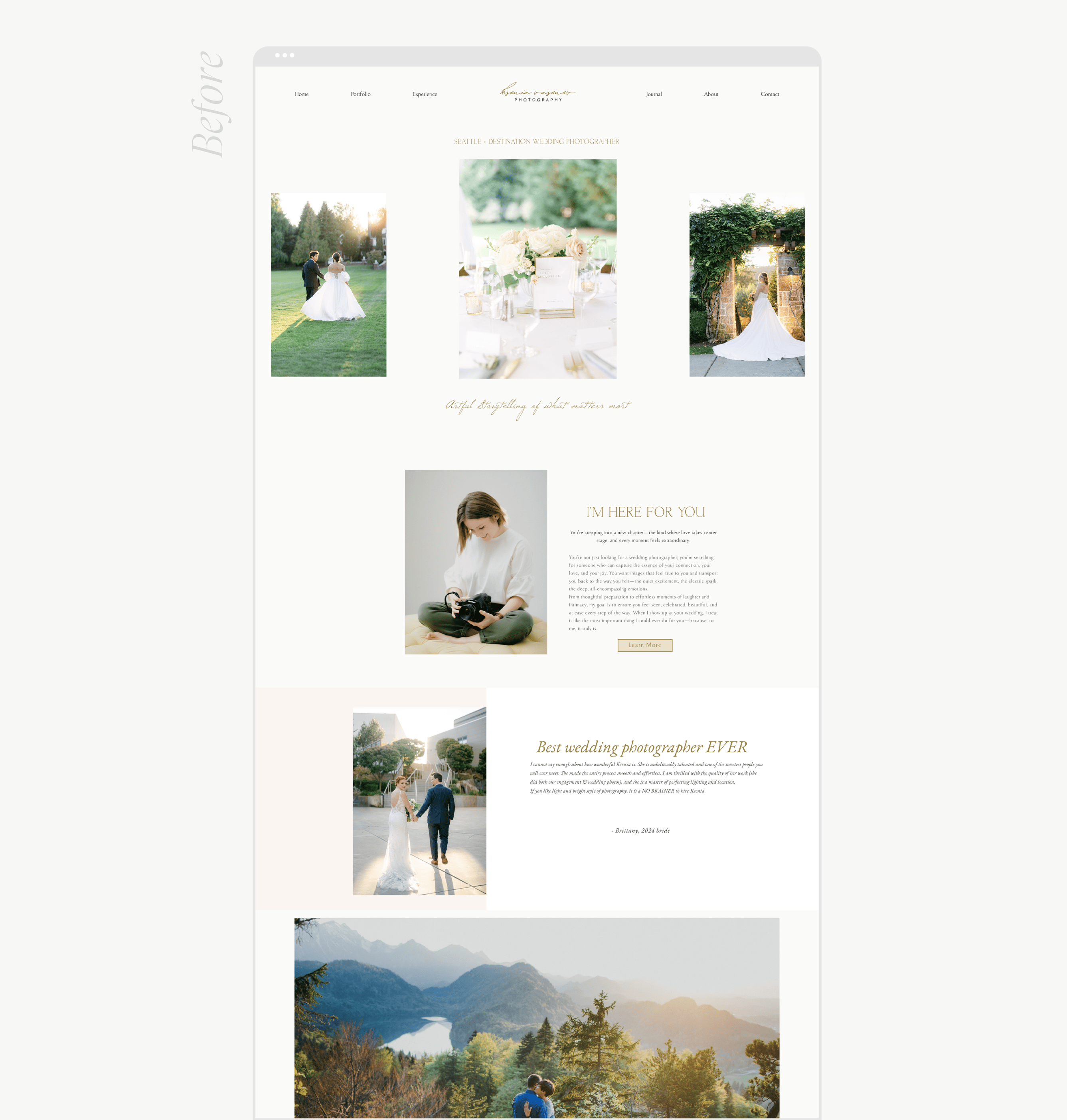 mockup of wedding professional website