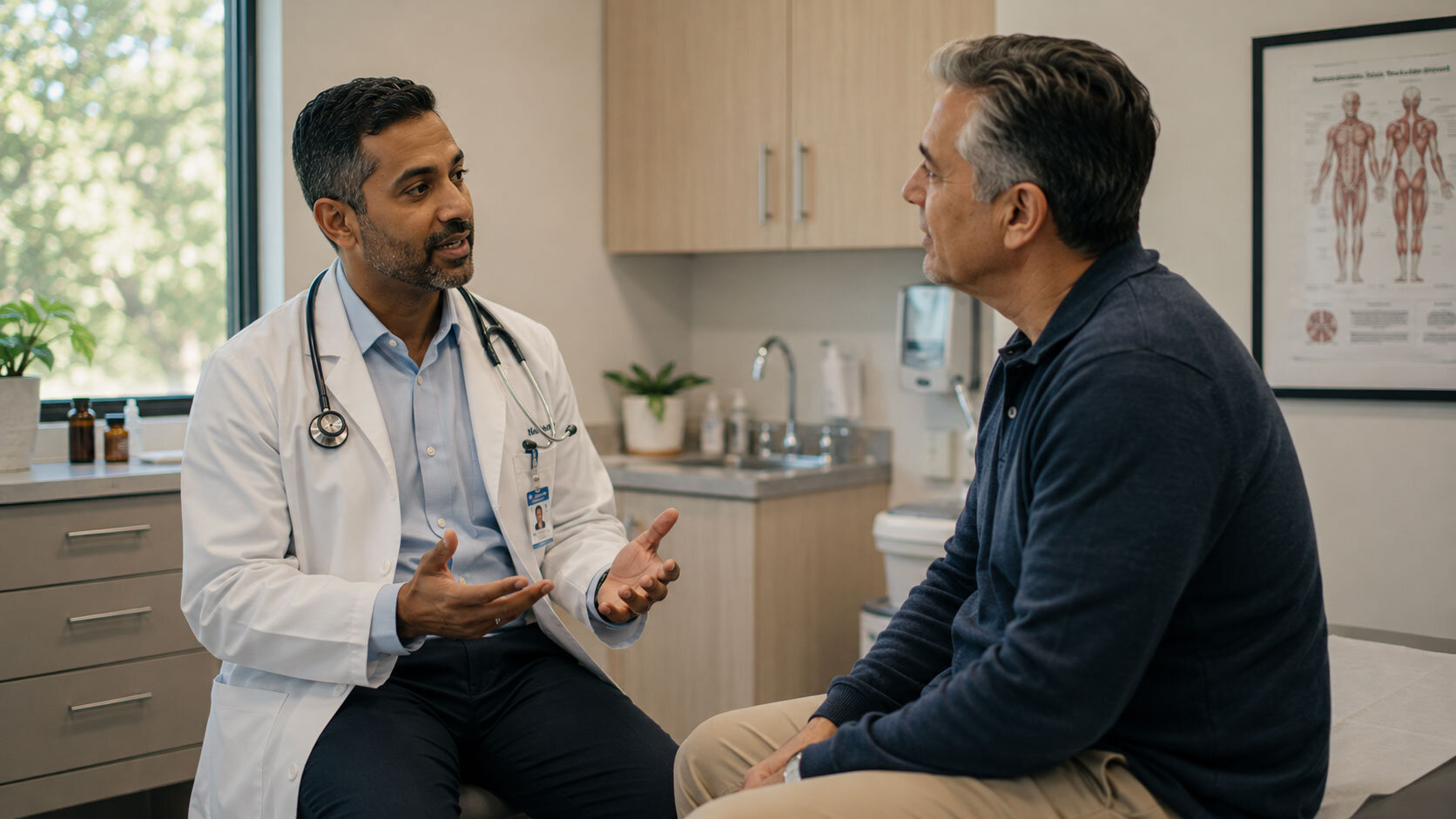 Physician in consultation